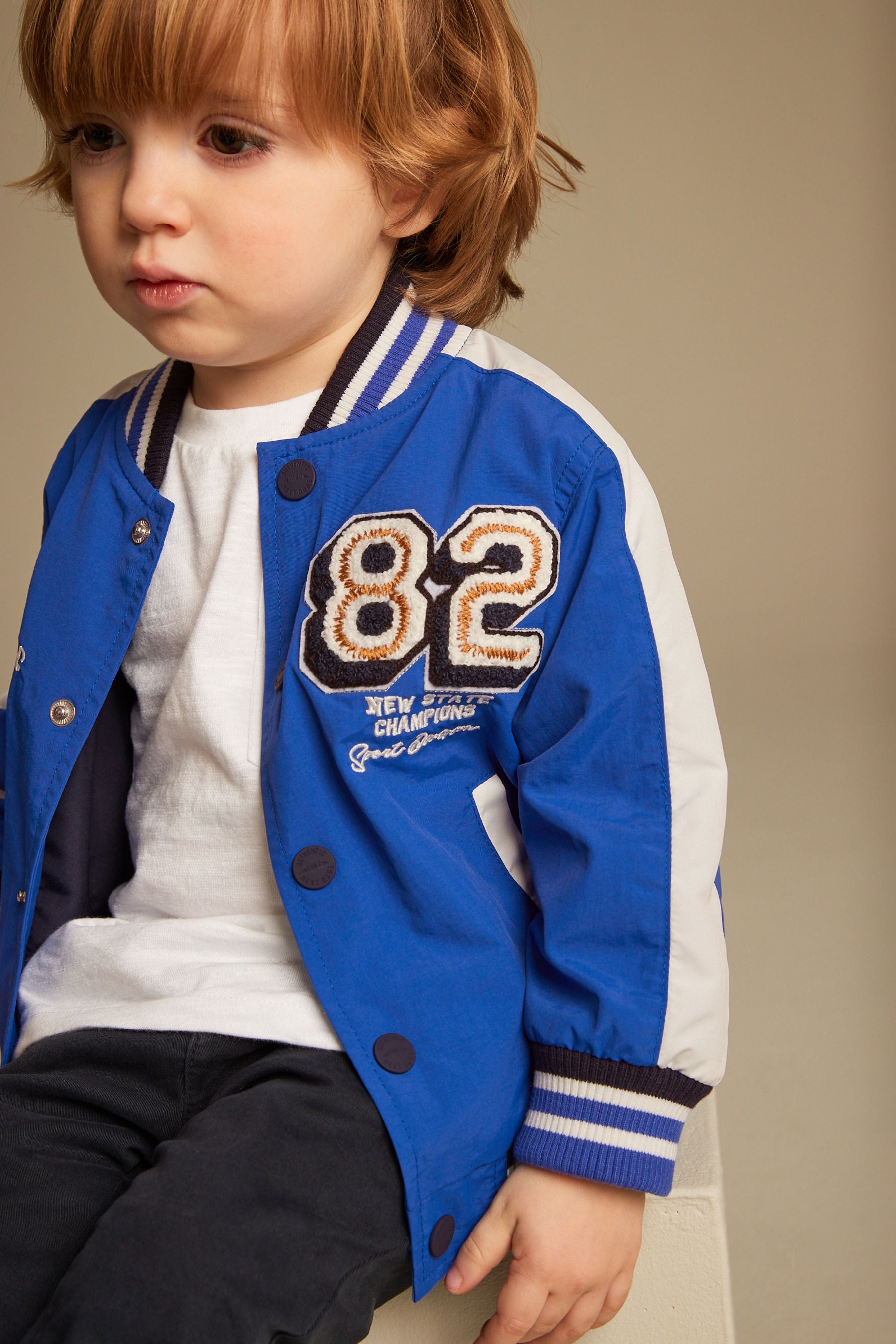 Cobalt Blue Varsity Jacket (3mths-7yrs)