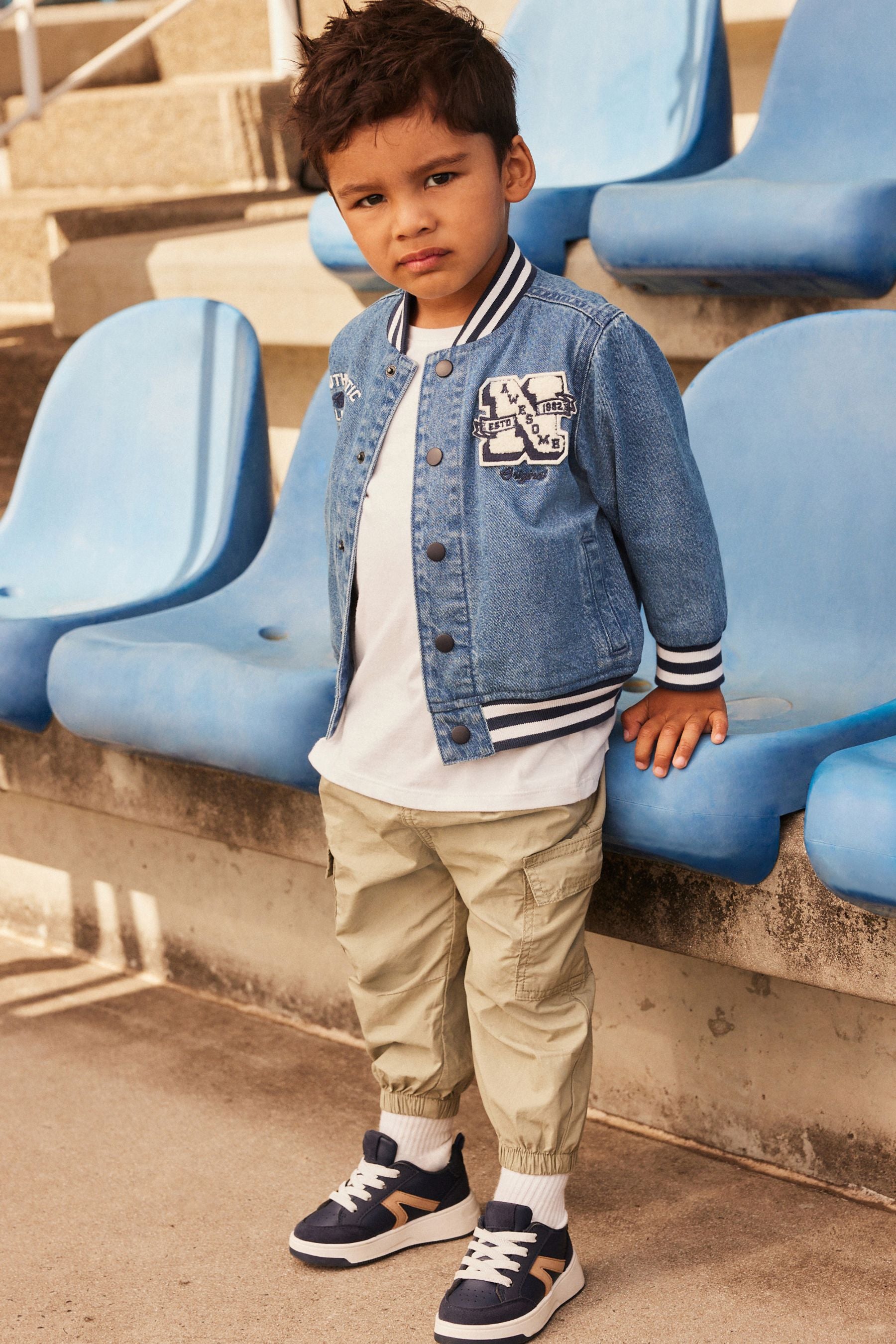 Denim Varsity Jacket (3mths-7yrs)