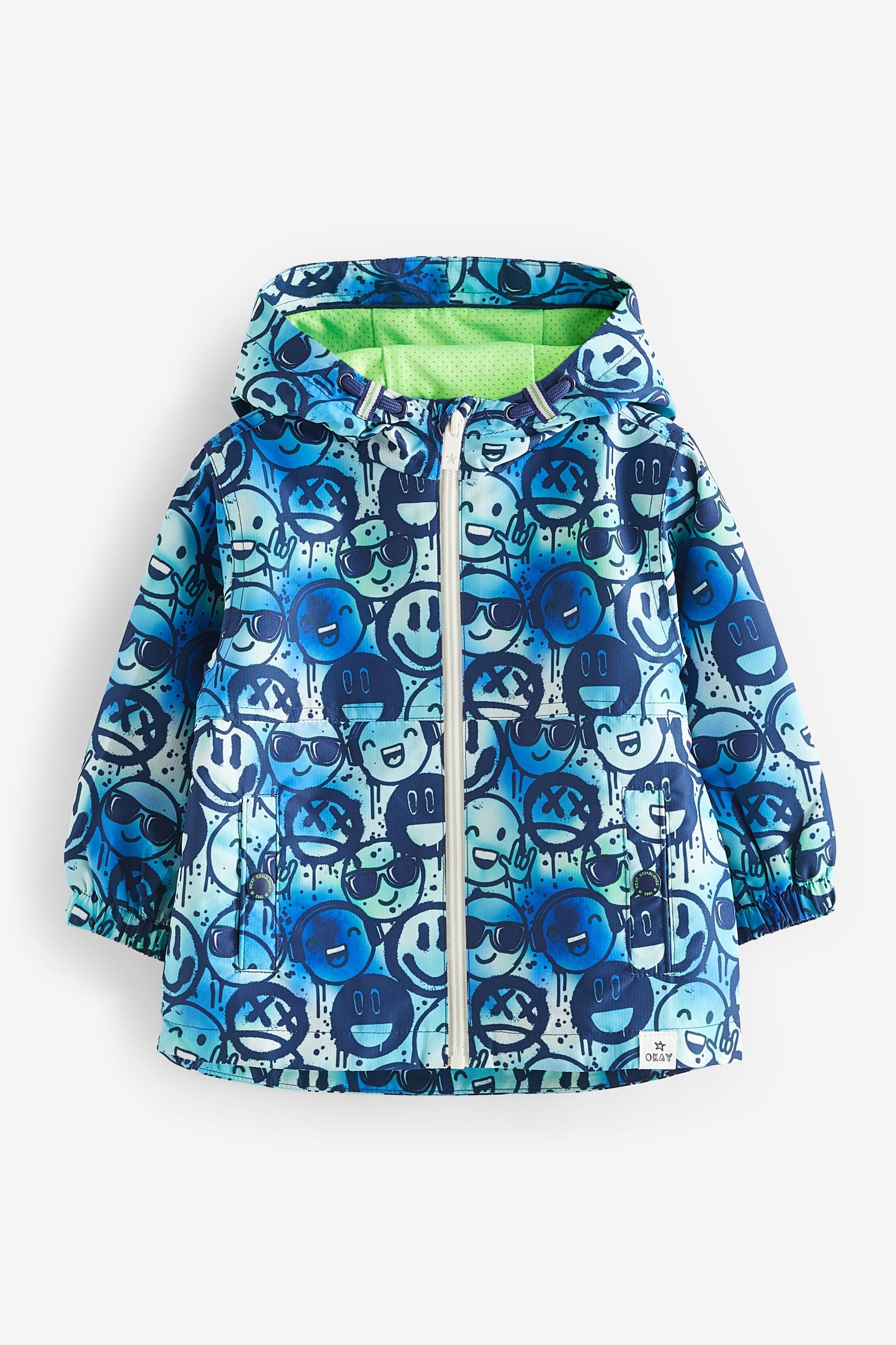 Blue Smile Face Shower Resistant Jacket (3mths-7yrs)