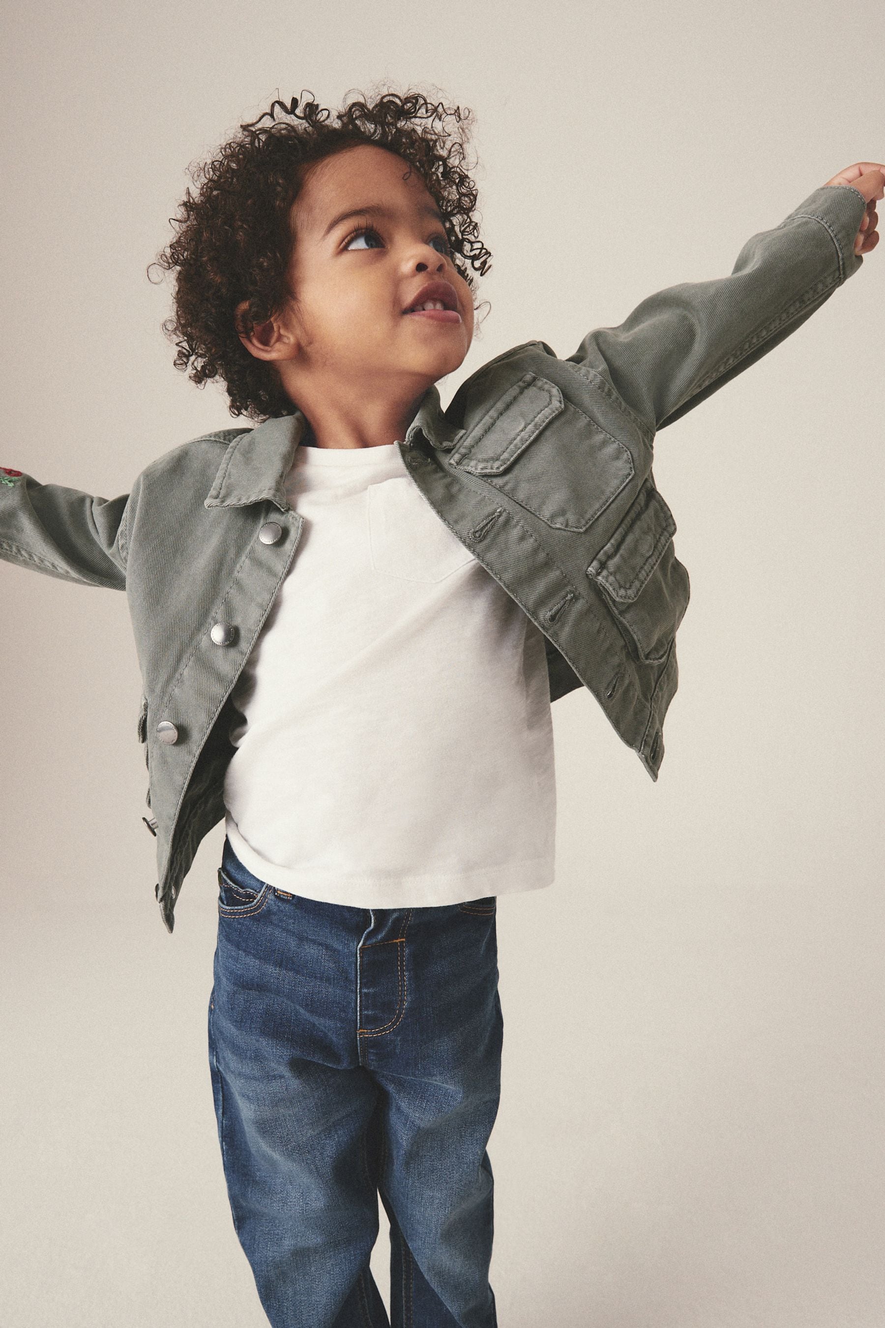 Sage Green 100% Cotton Denim Jacket (3mths-7yrs)