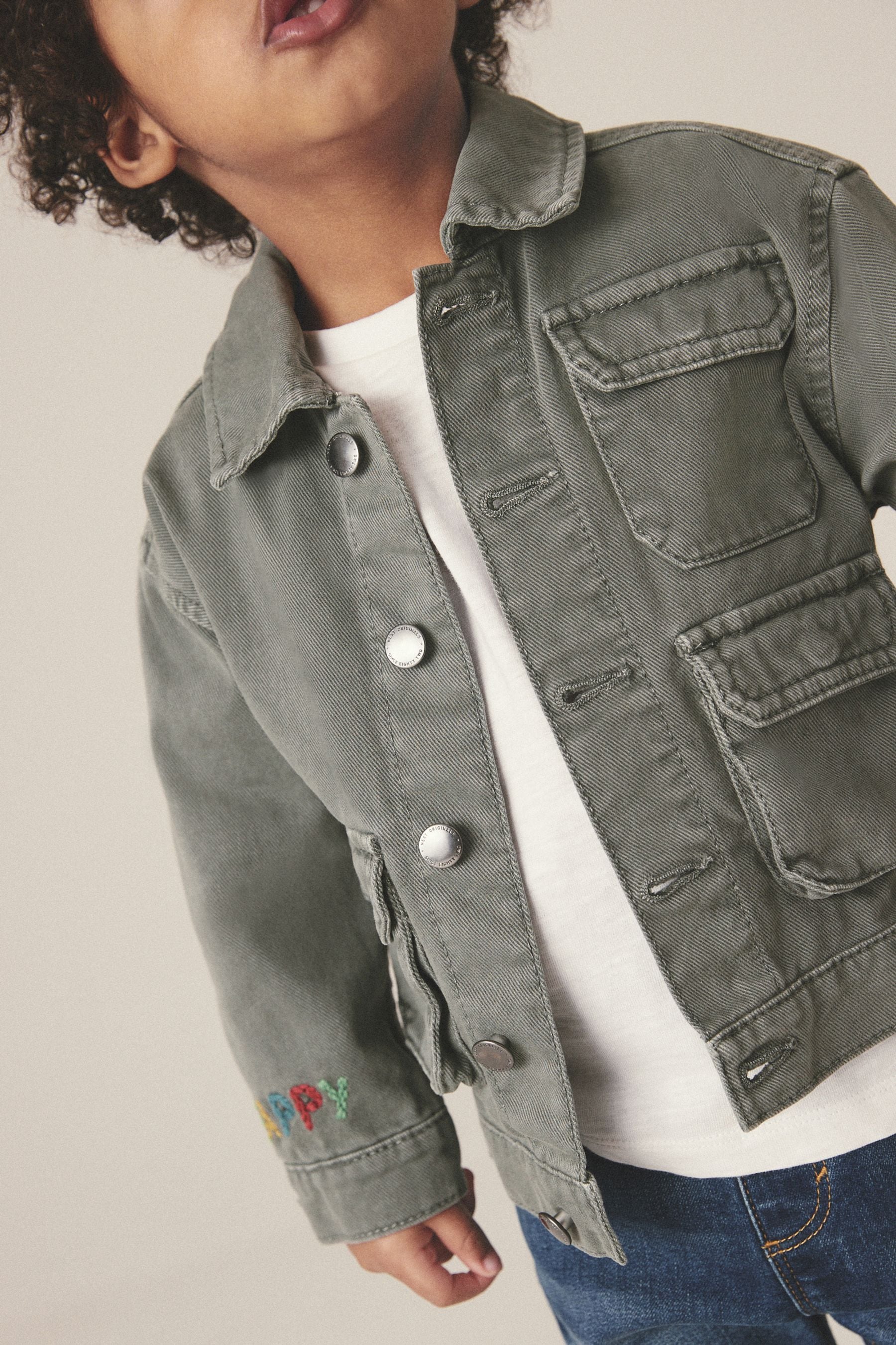 Sage Green 100% Cotton Denim Jacket (3mths-7yrs)