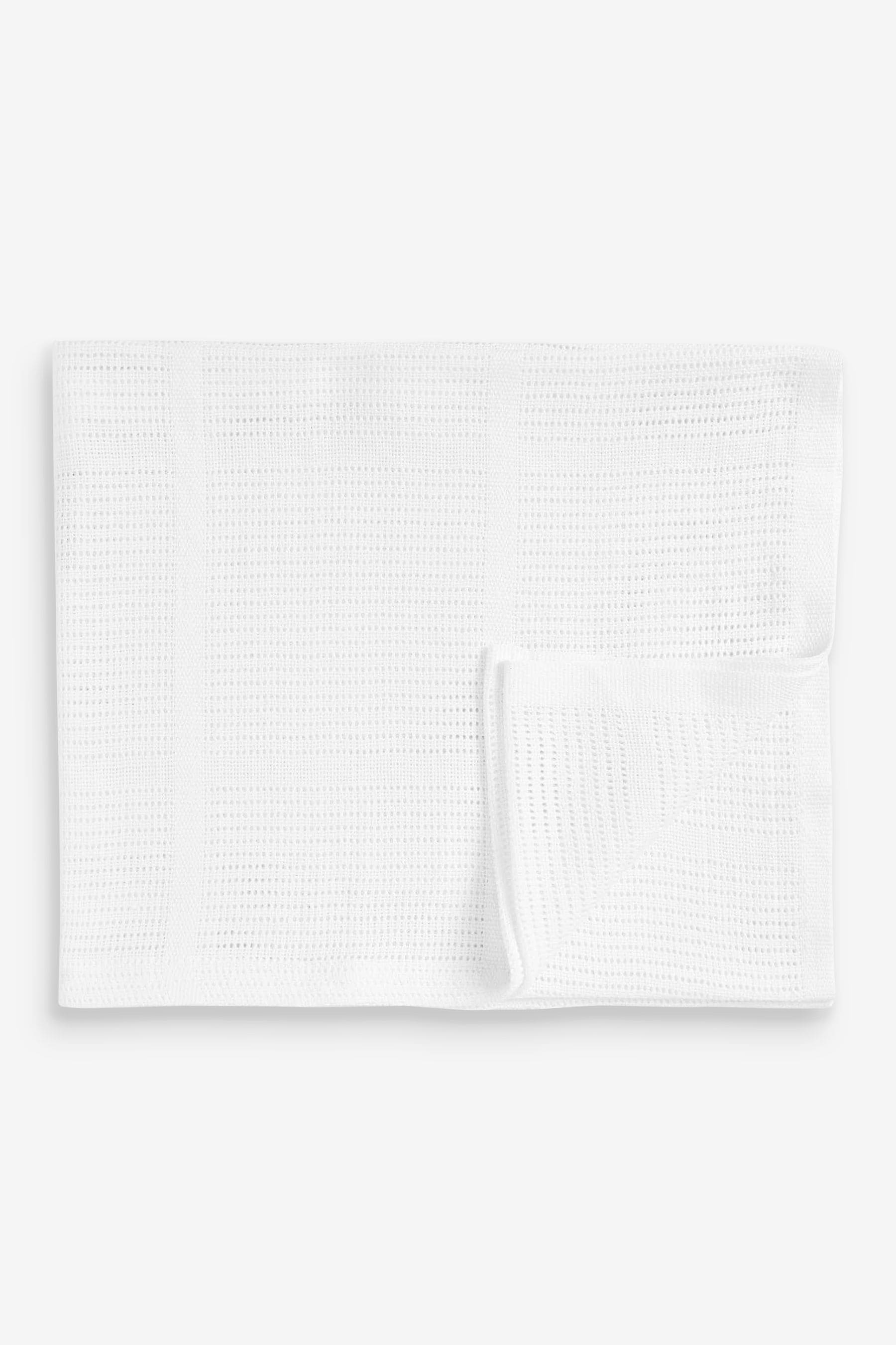 White 100% Cotton Baby Cellular Blanket