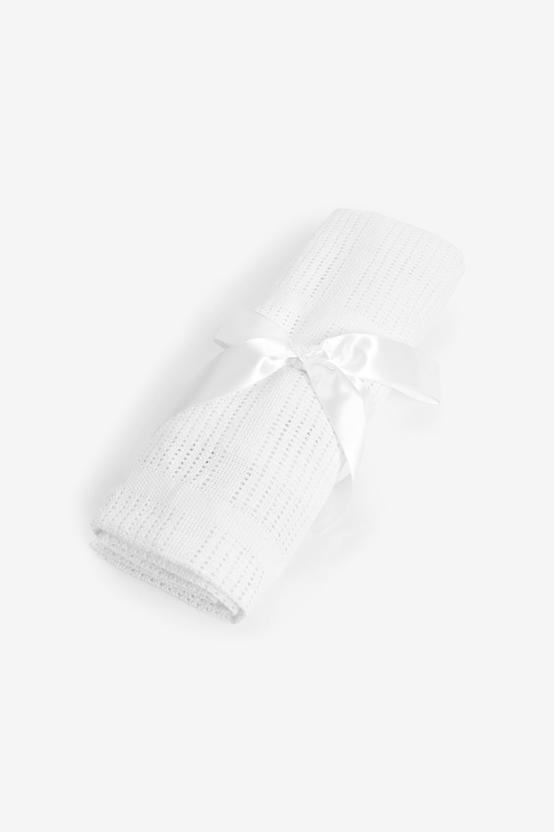 White 100% Cotton Baby Cellular Blanket