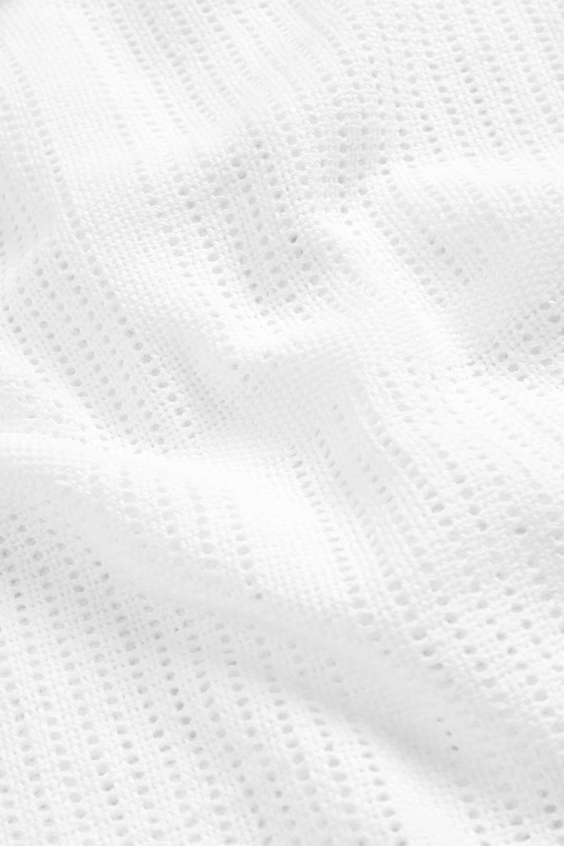 White 100% Cotton Baby Cellular Blanket