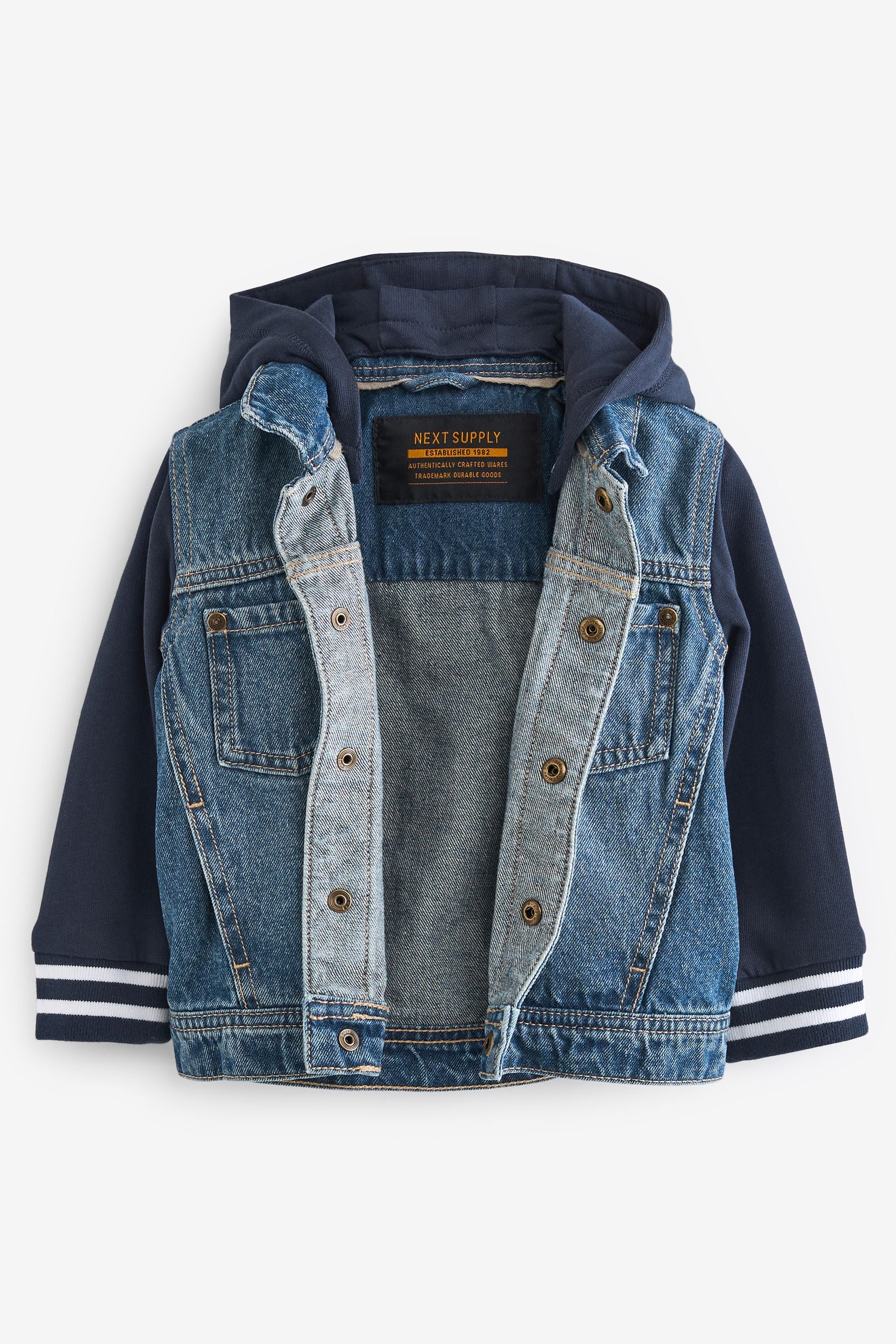 Denim Hooded Bomber Jacket (3mths-10yrs)