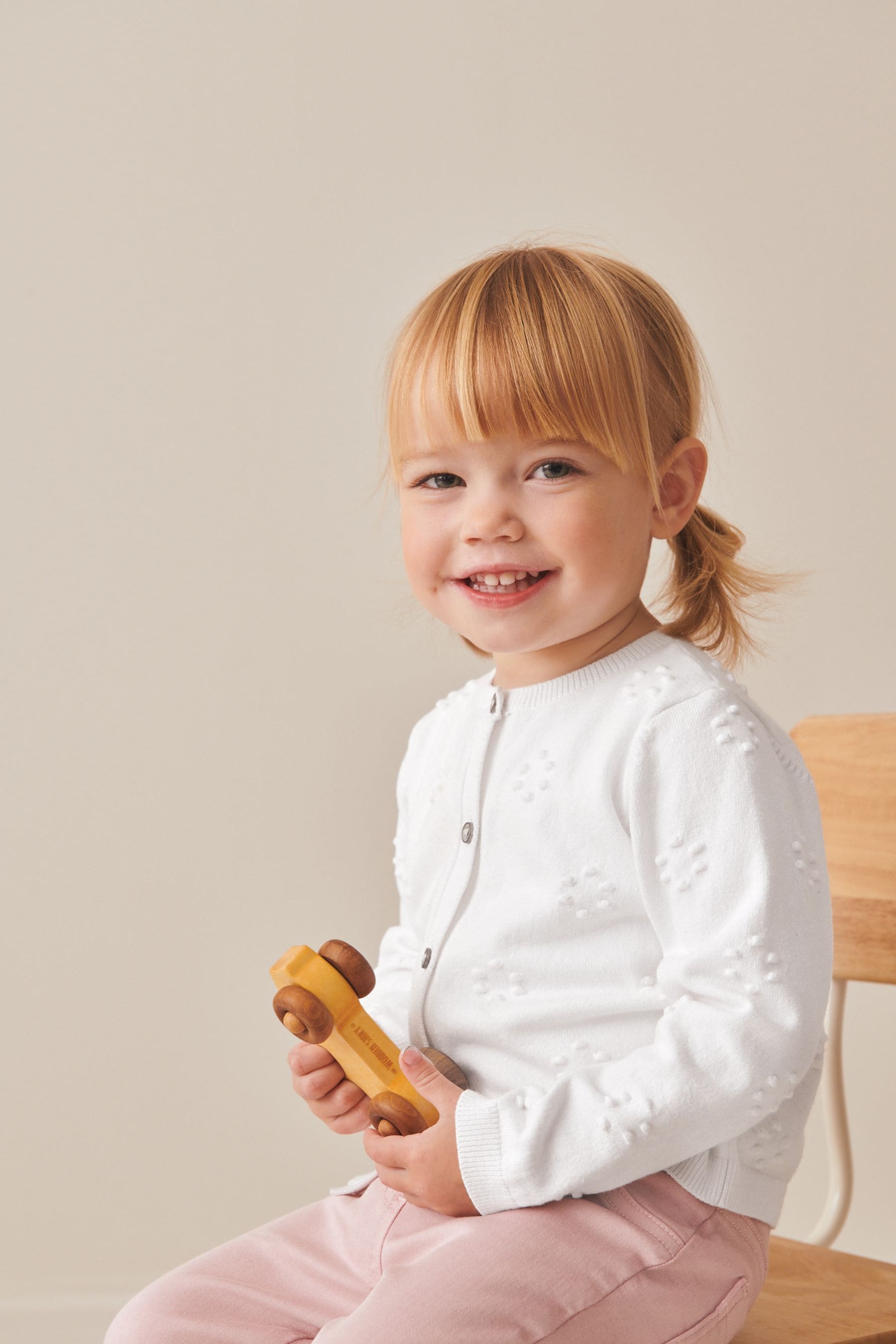 White Bobble Cardigan (3mths-10yrs)