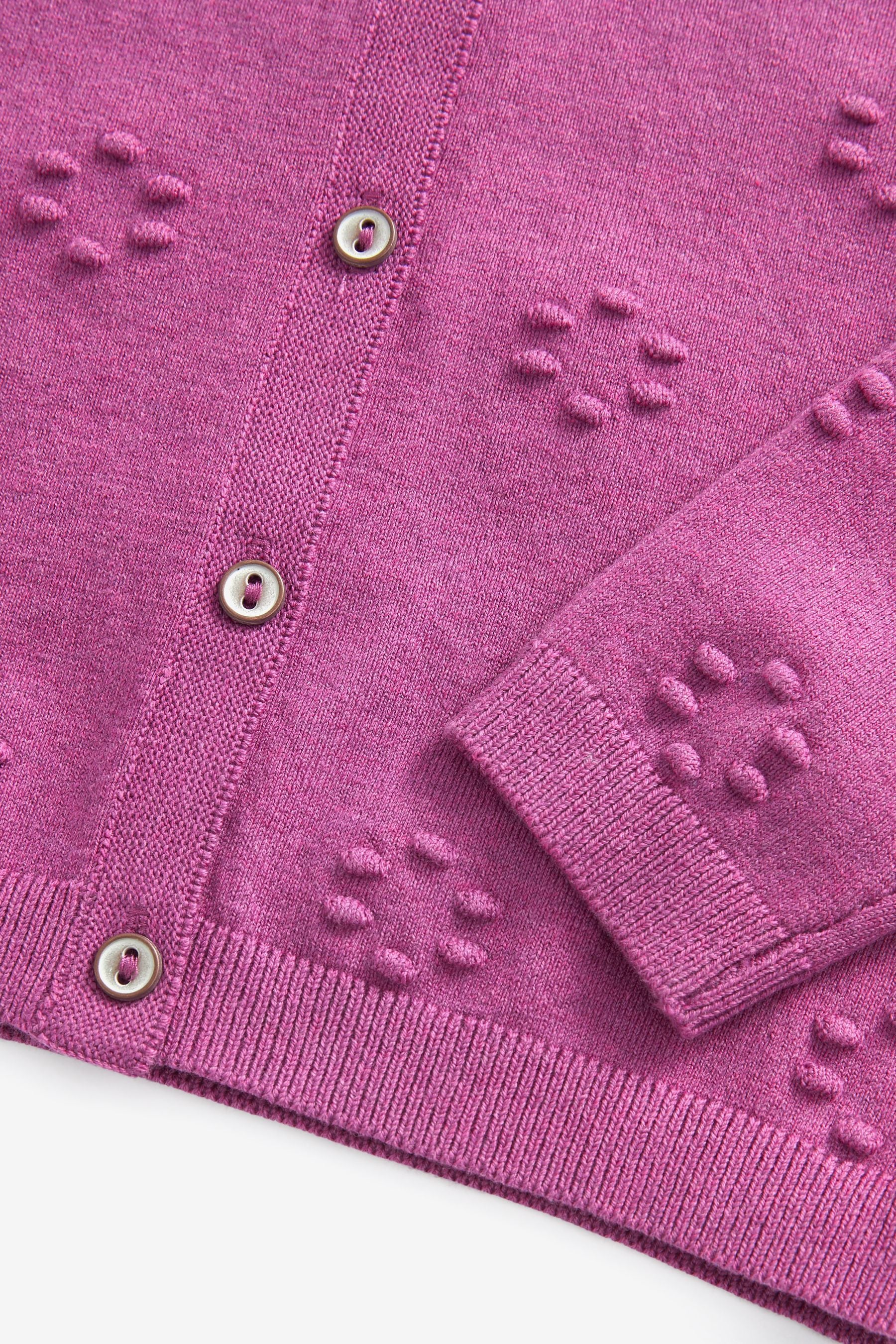 Purple Bobble Cardigan (3mths-10yrs)