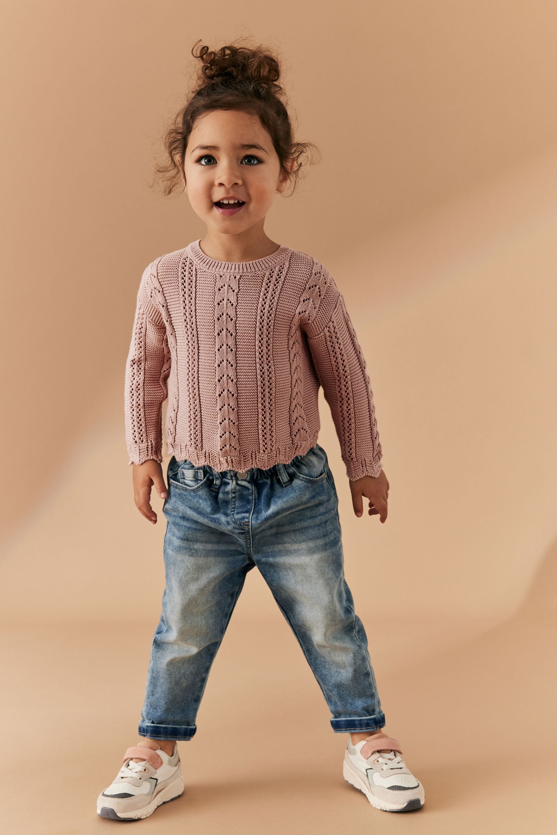 Pink Cable Stitch Jumper (3mths-7yrs)