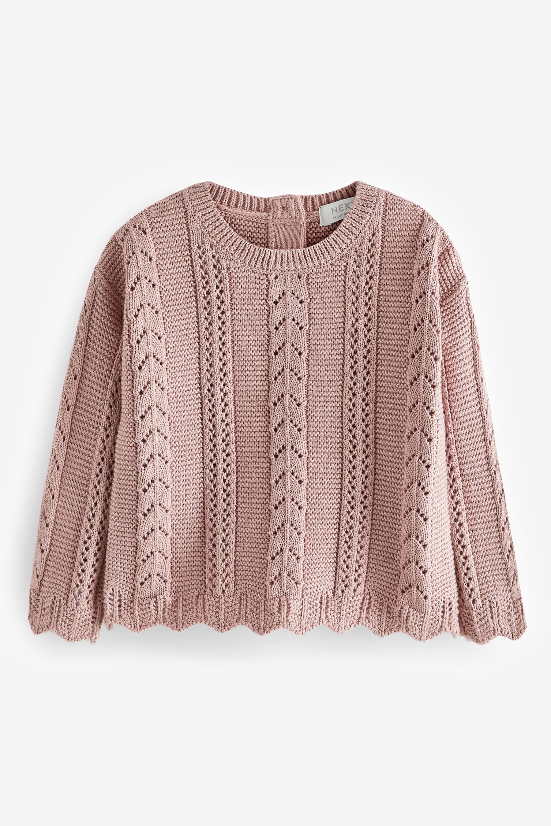 Pink Cable Stitch Jumper (3mths-7yrs)