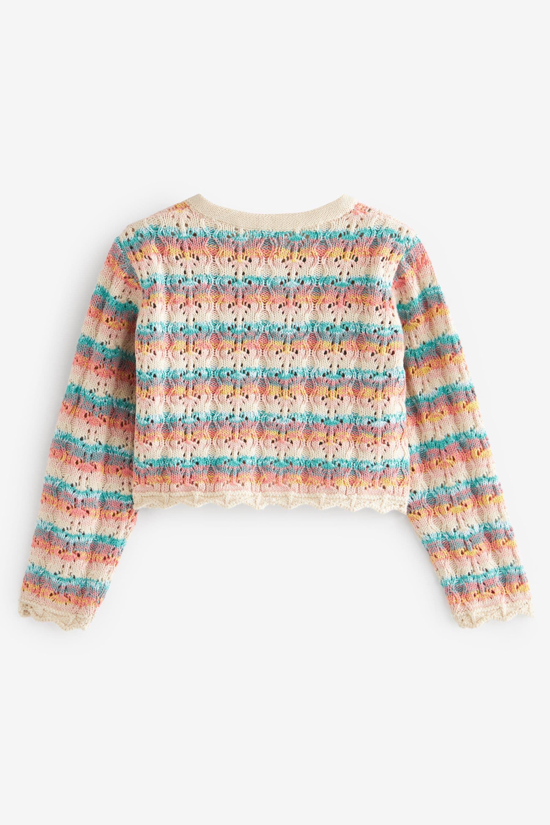 Rainbow 100% Cotton Crochet Cardigan (3mths-10yrs)