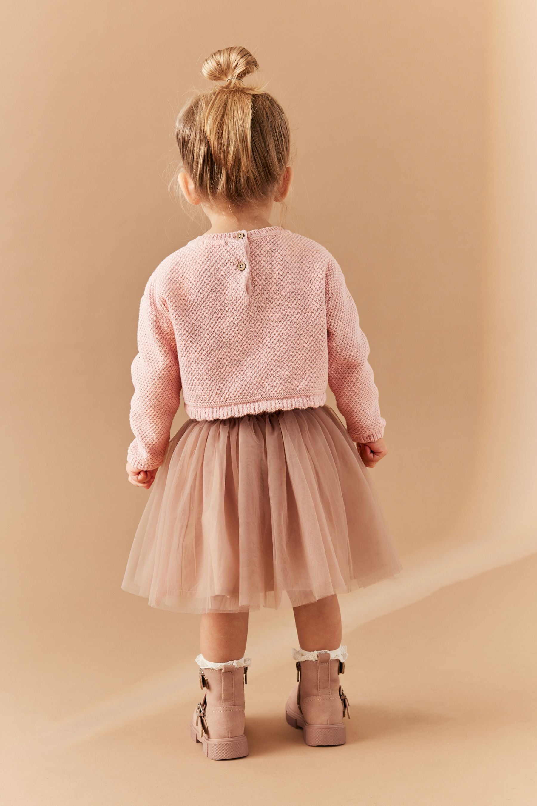 Pink 2pc Jumper And Mesh Skirt Set (3mths-7yrs)