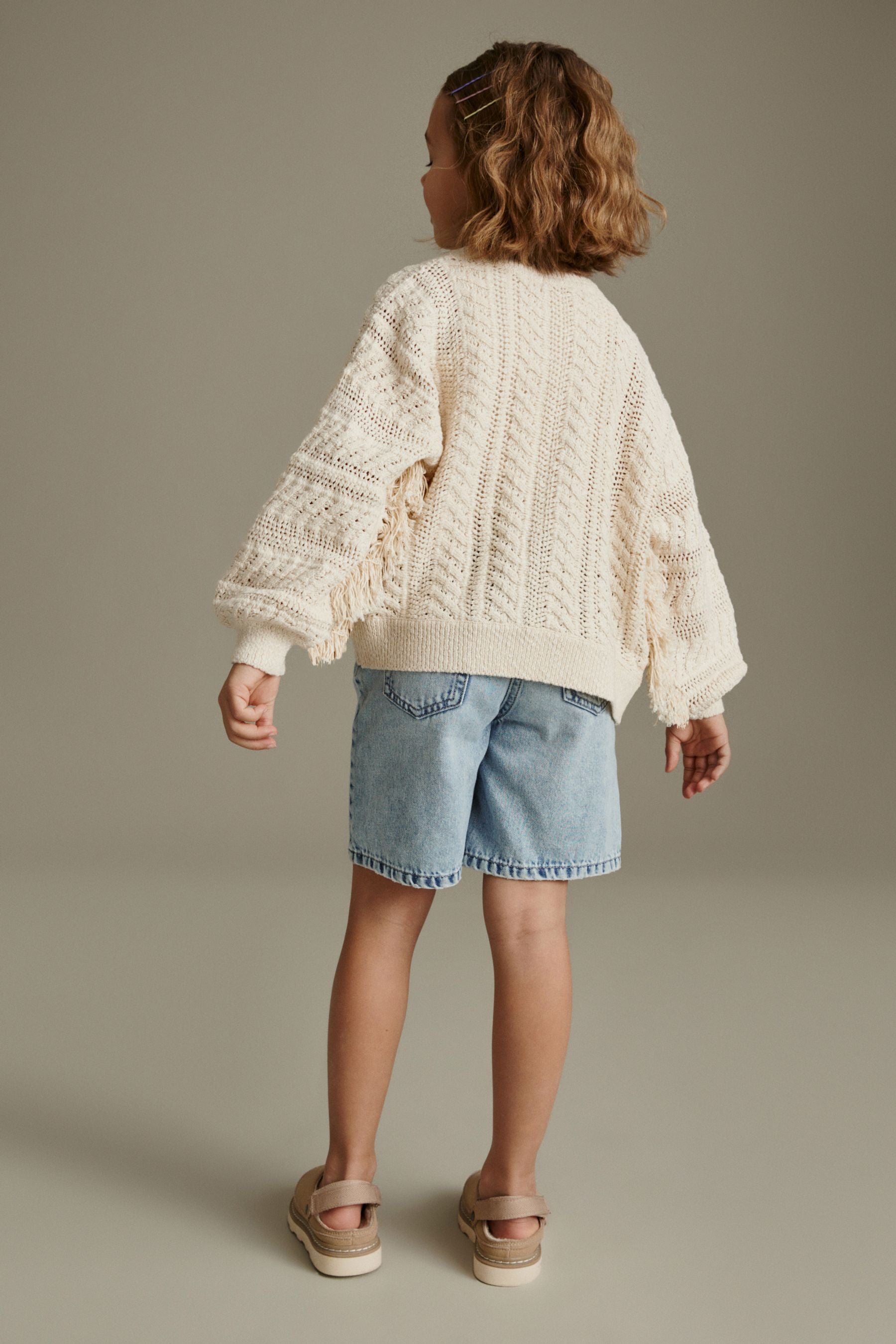 Ecru Tassle Cardigan (3-16yrs)