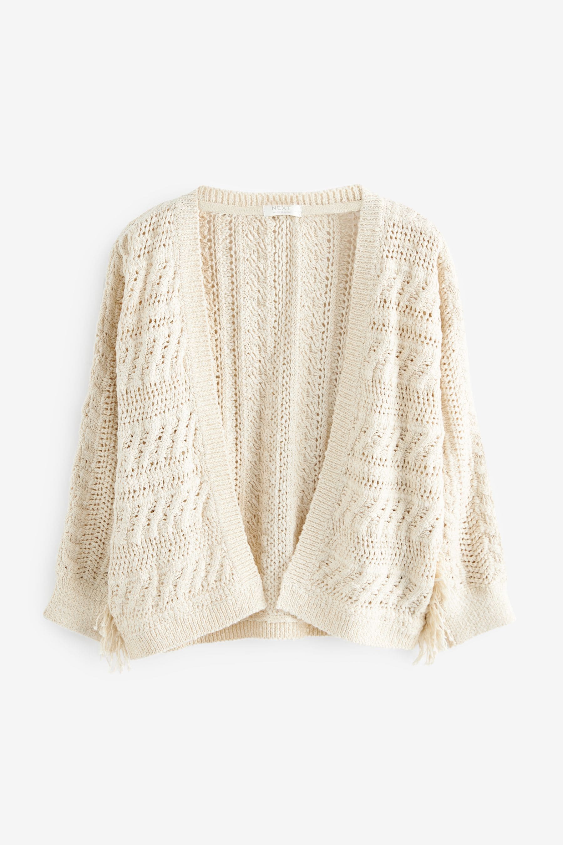 Ecru Tassle Cardigan (3-16yrs)