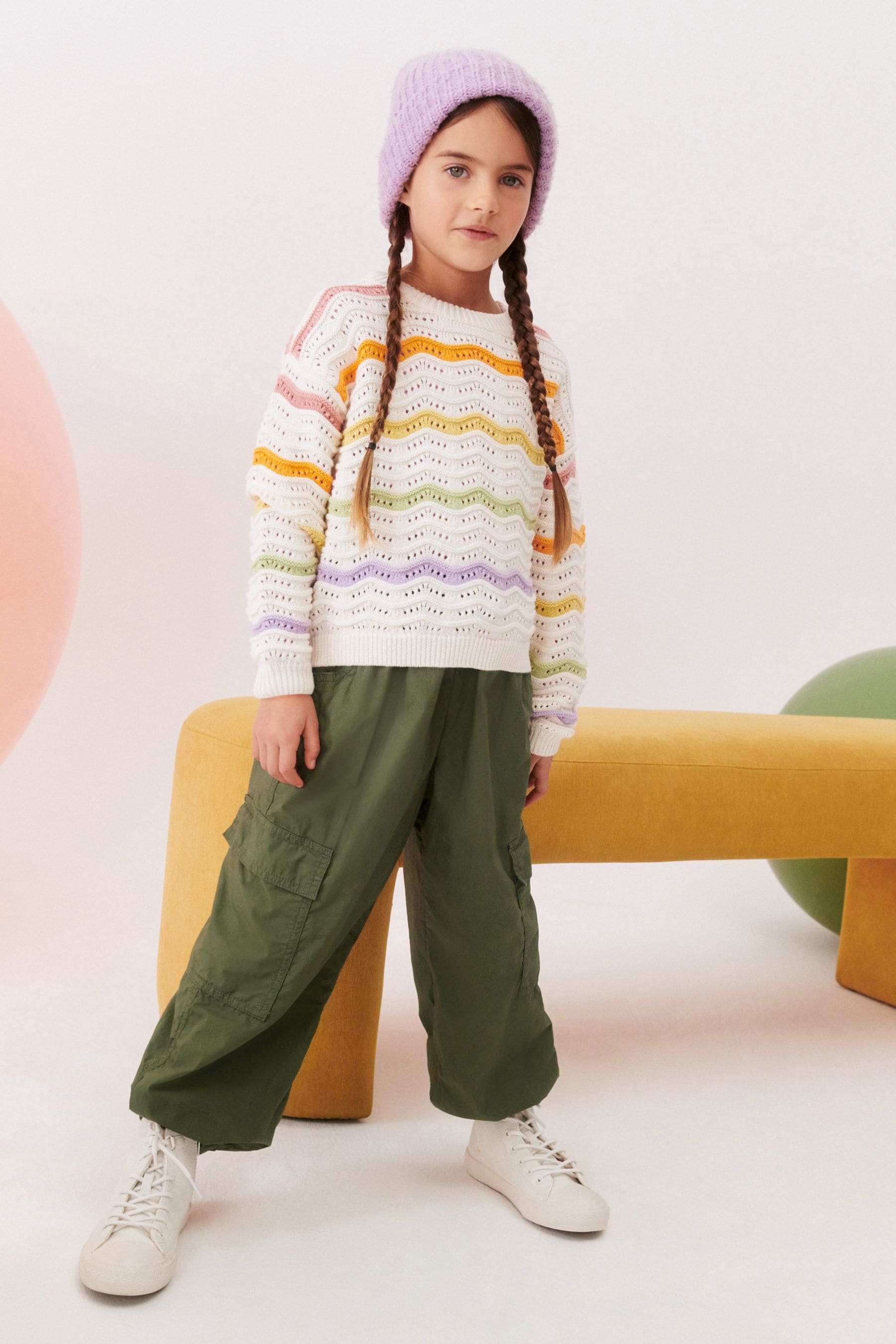 Rainbow Stripe Knitted Jumper (3-16yrs)