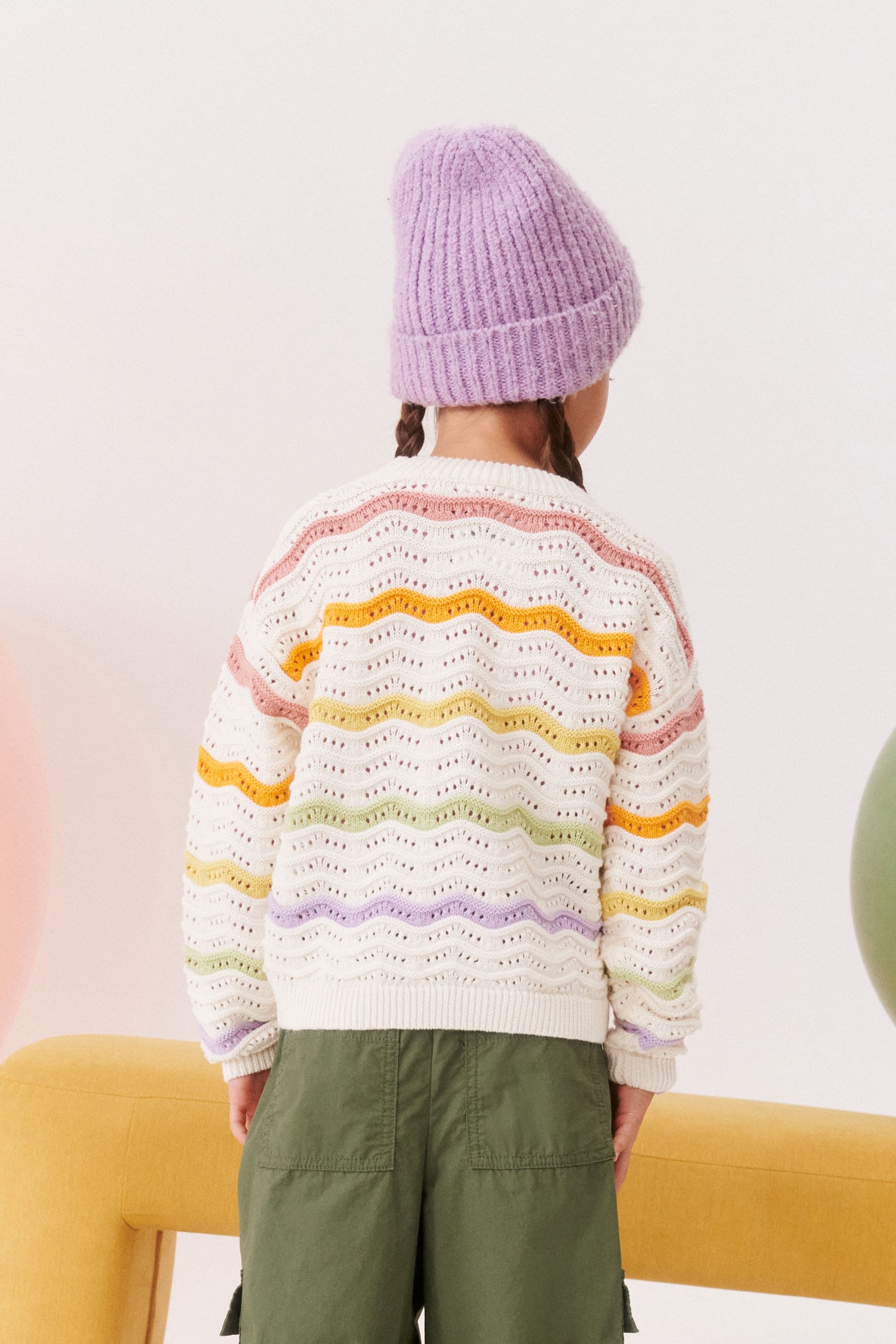 Rainbow Stripe Knitted Jumper (3-16yrs)