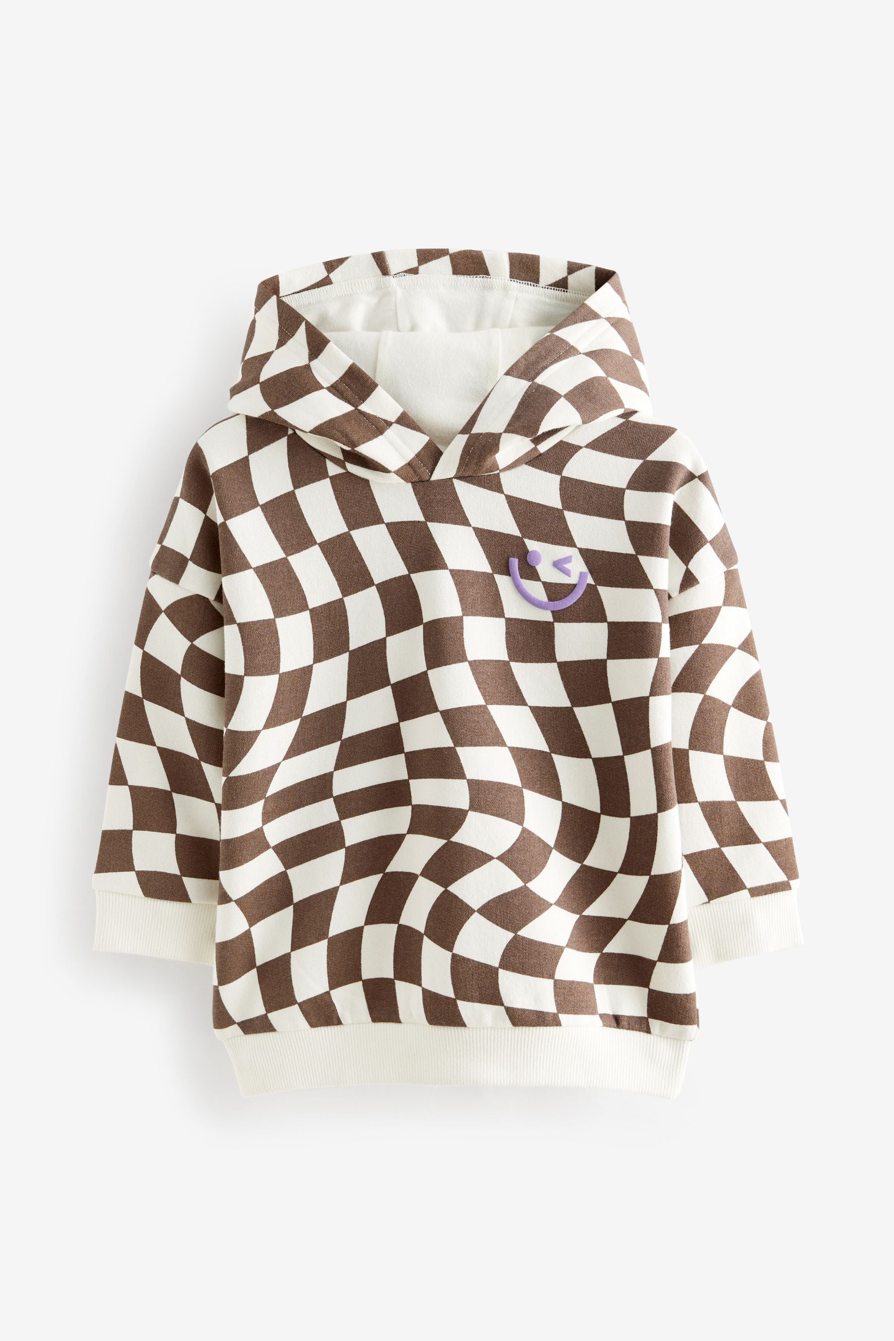 Brown/Cream Checkerboard Hoodie (3mths-7yrs)