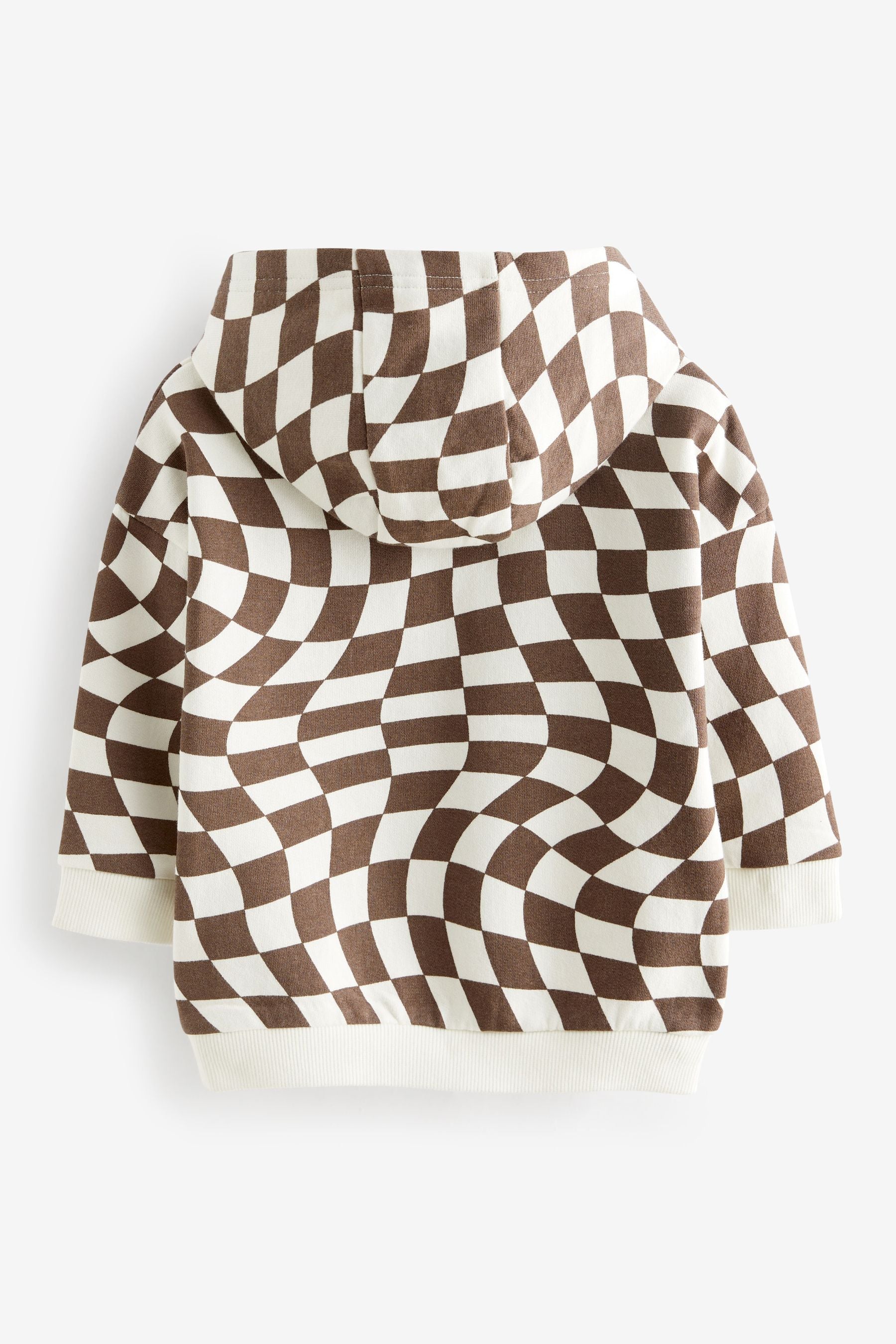 Brown/Cream Checkerboard Hoodie (3mths-7yrs)