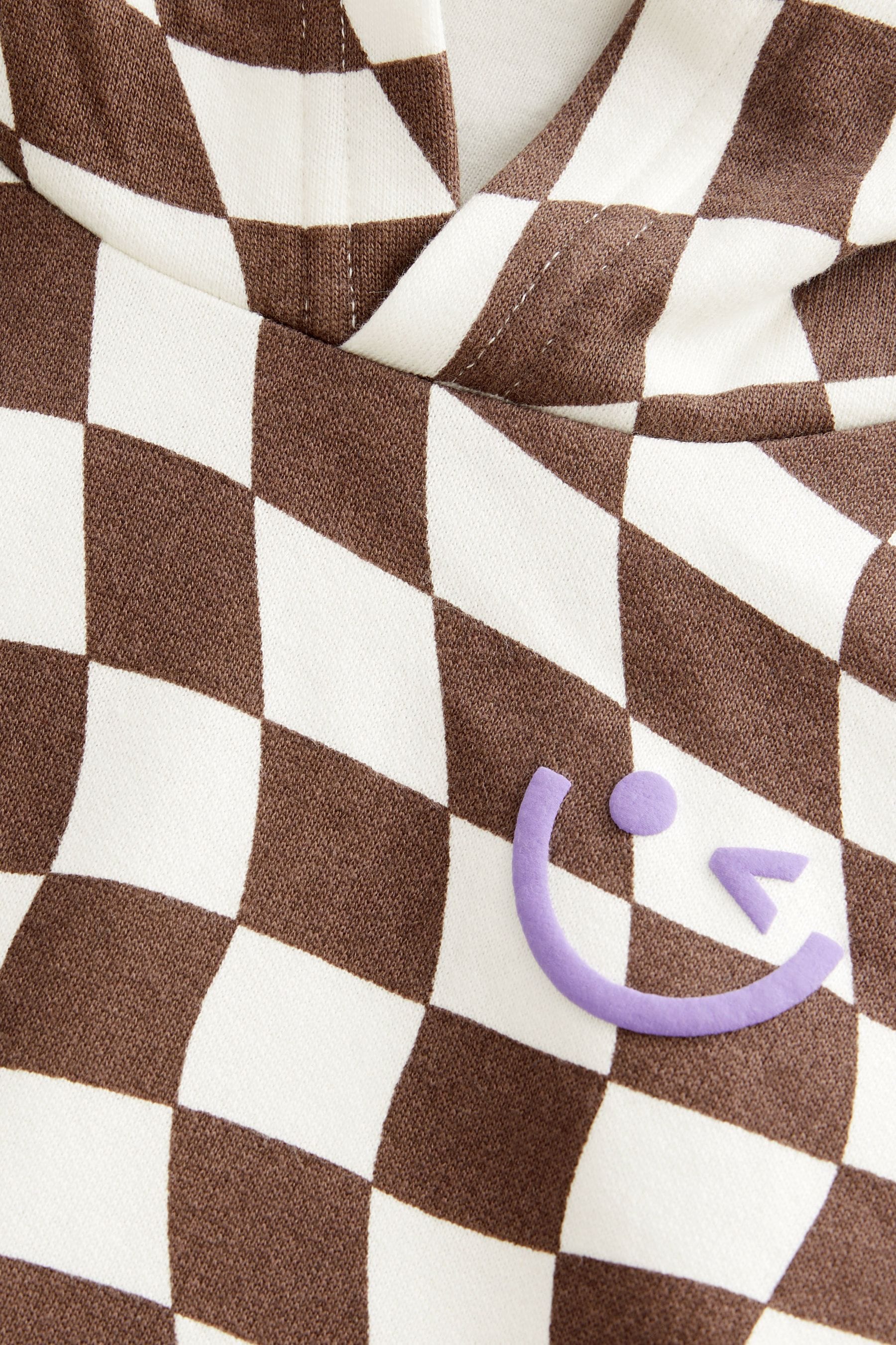 Brown/Cream Checkerboard Hoodie (3mths-7yrs)