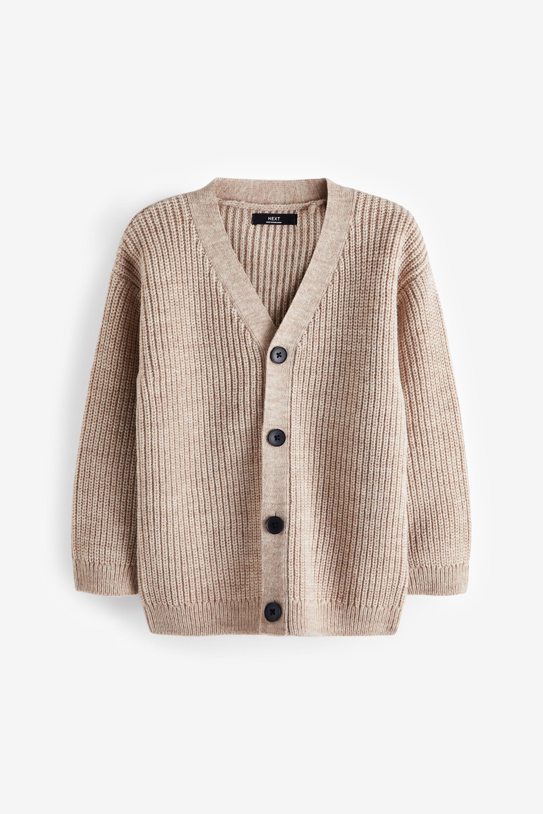 Neutral Knitted Ribbed Cardigan (3-16yrs)