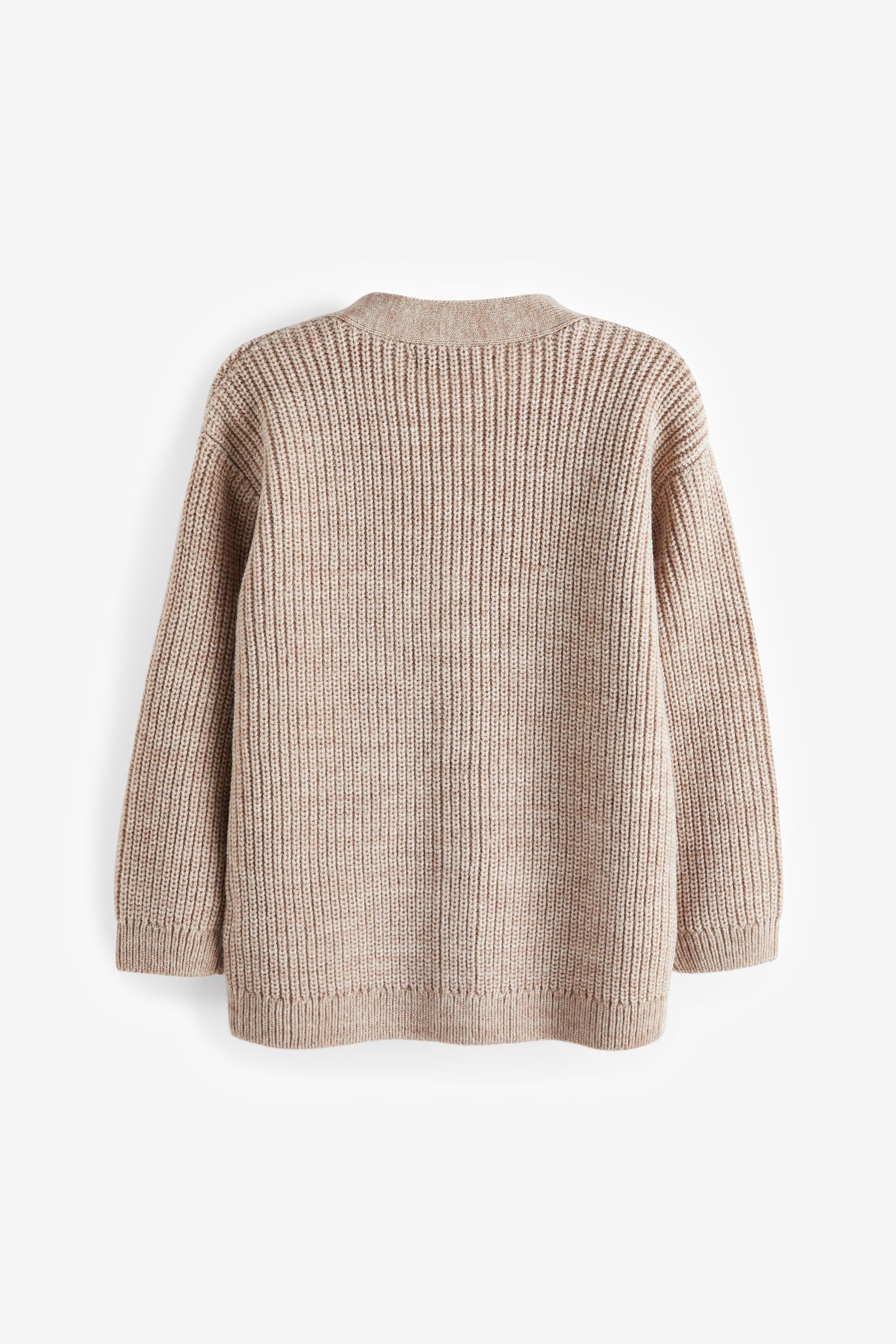 Neutral Knitted Ribbed Cardigan (3-16yrs)