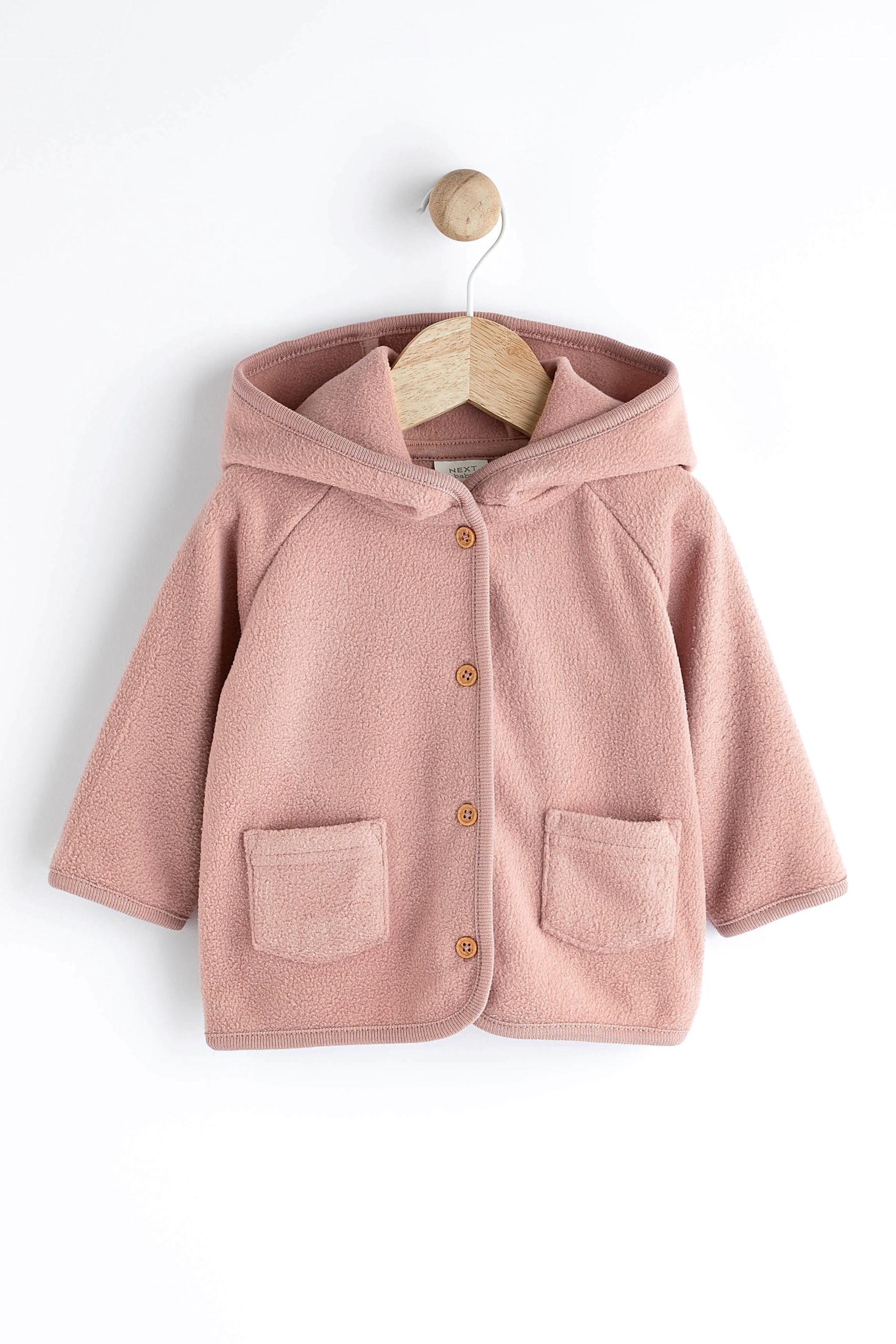 Pink Hooded Cosy Fleece Baby Jacket (0mths-2yrs)