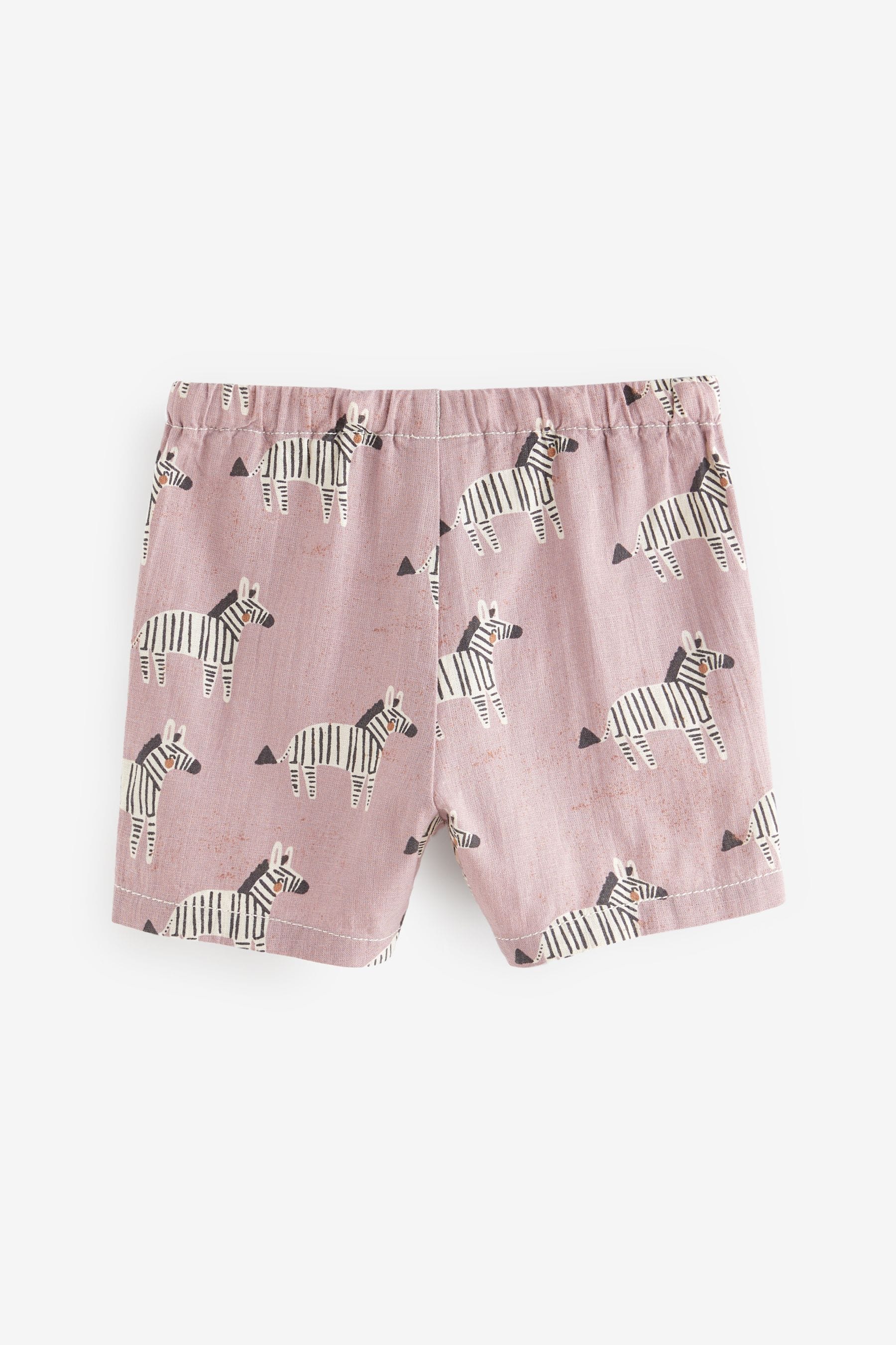 Lilac Zebra Linen Blend Pull-On Shorts (3mths-7yrs)