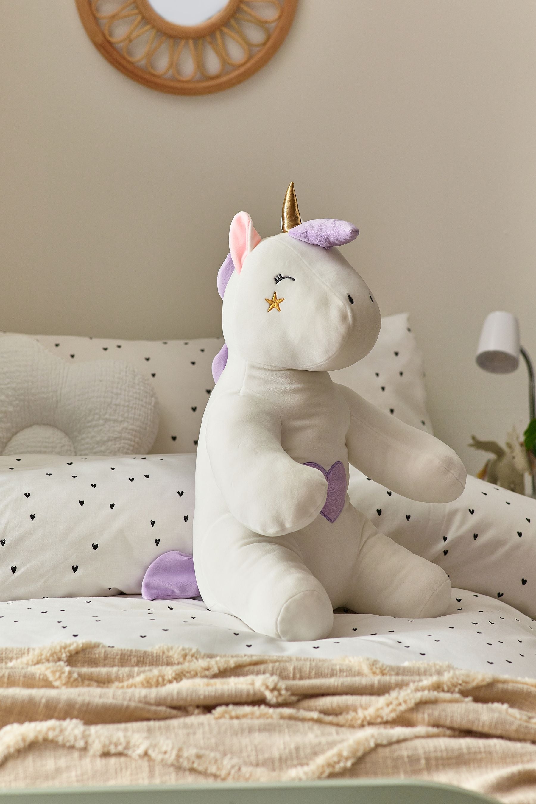 White Unicorn Extra Large Super Soft Squidge Toy Cushion