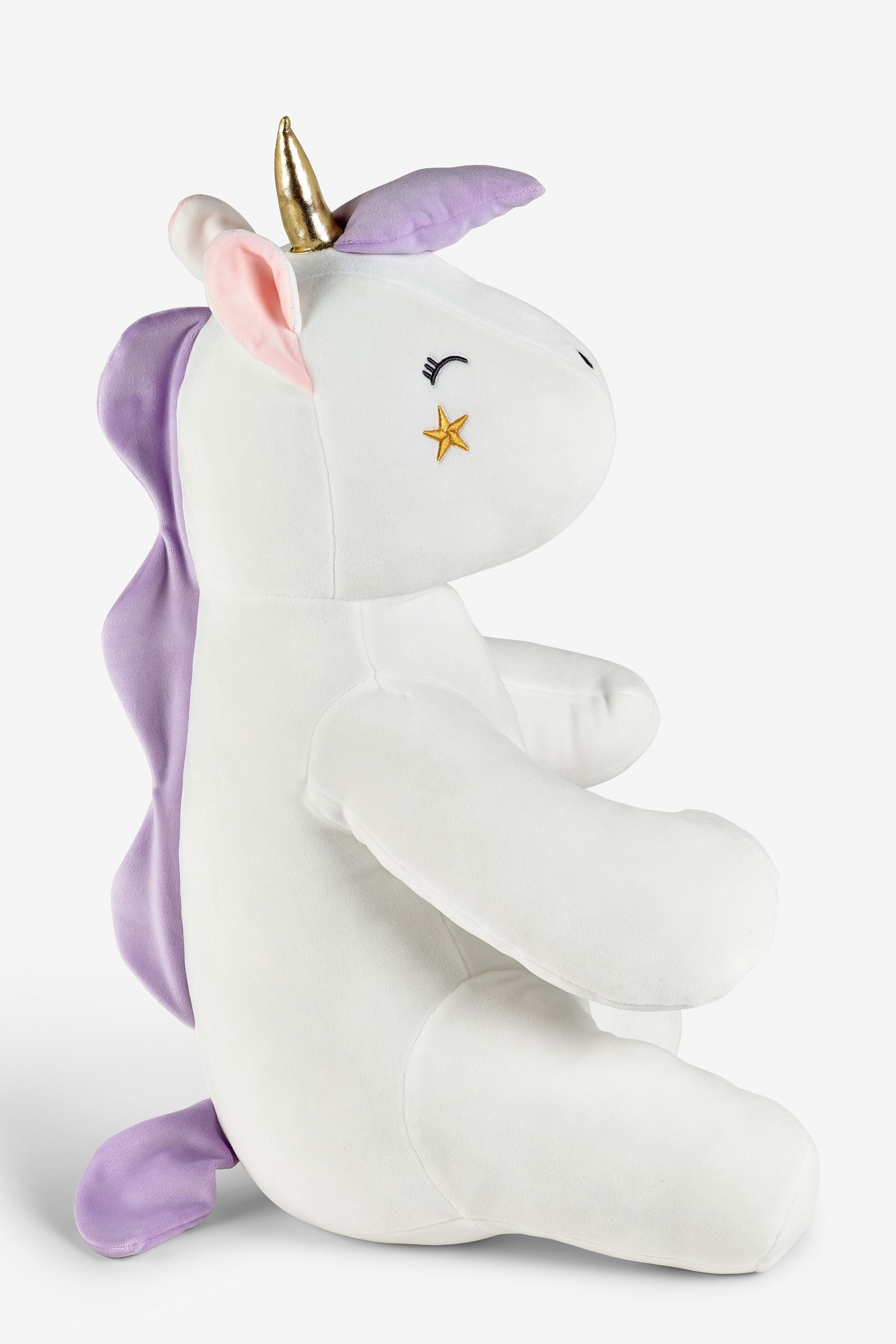 White Unicorn Extra Large Super Soft Squidge Toy Cushion