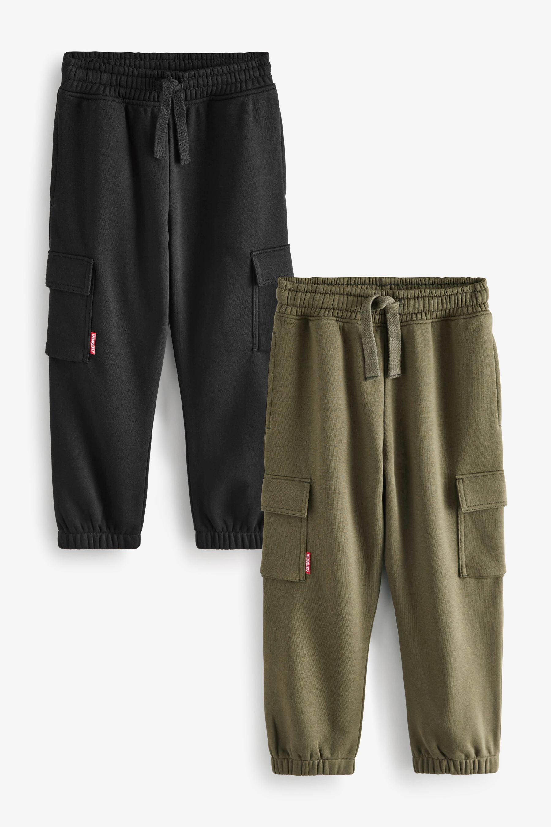 Black/Khaki Green Cargo Joggers 2 Pack (3-16yrs)