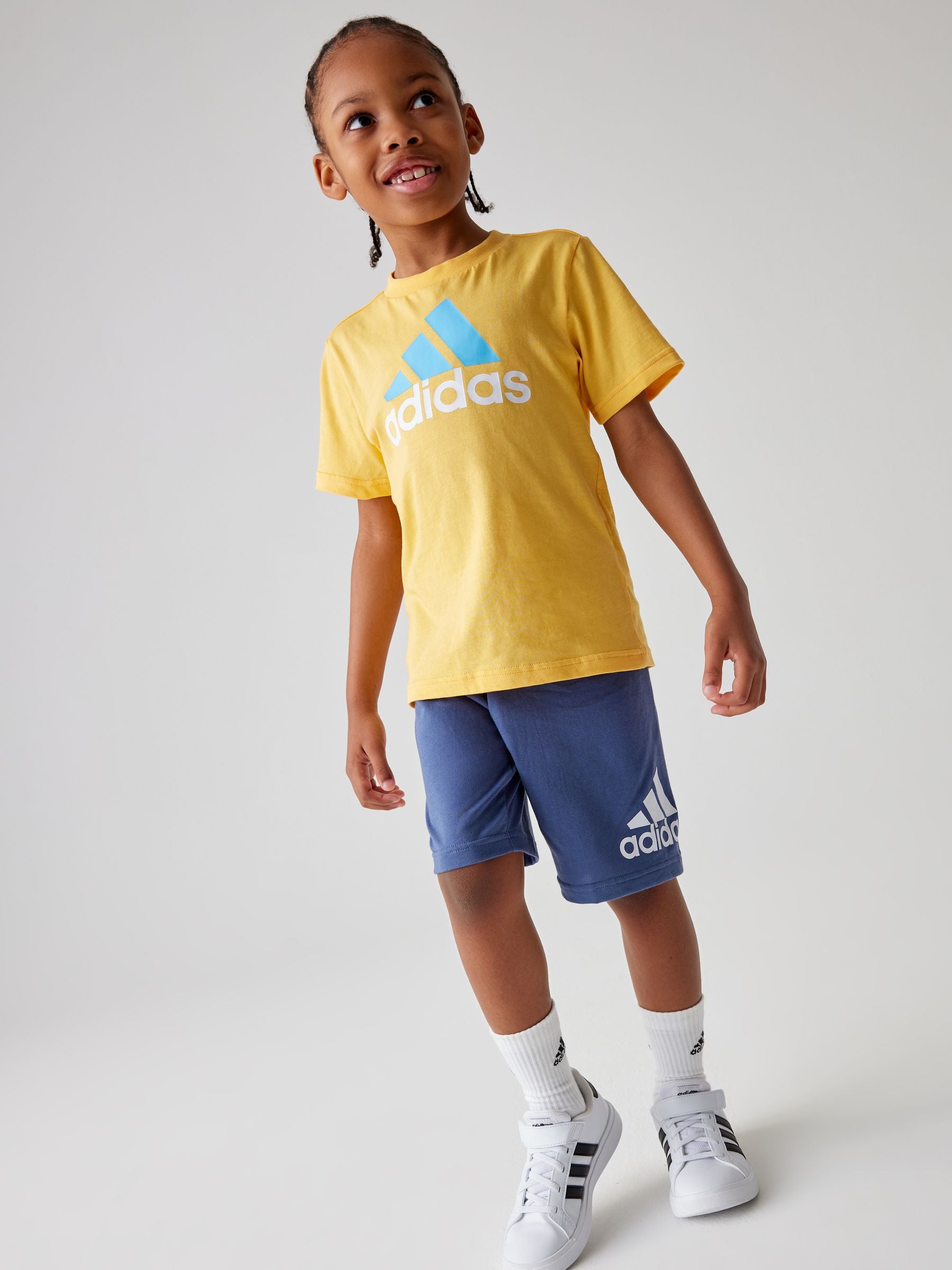 adidas Orange Kids 100% Cotton Essentials Logo T-Shirt and Short Set