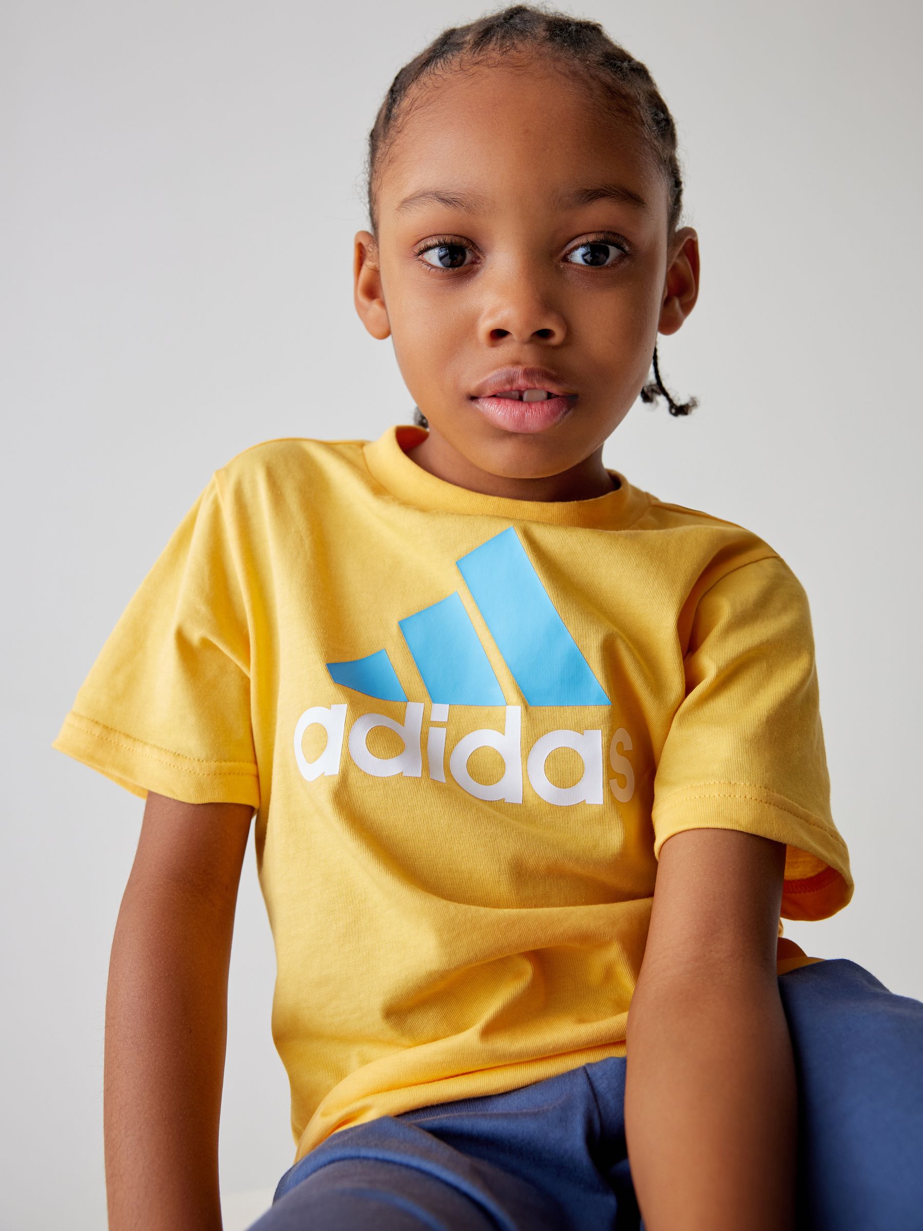 adidas Orange Kids 100% Cotton Essentials Logo T-Shirt and Short Set