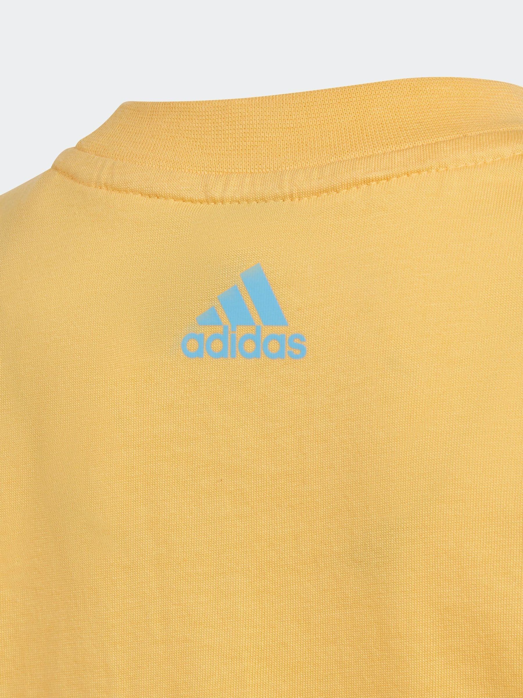 adidas Orange Kids 100% Cotton Essentials Logo T-Shirt and Short Set