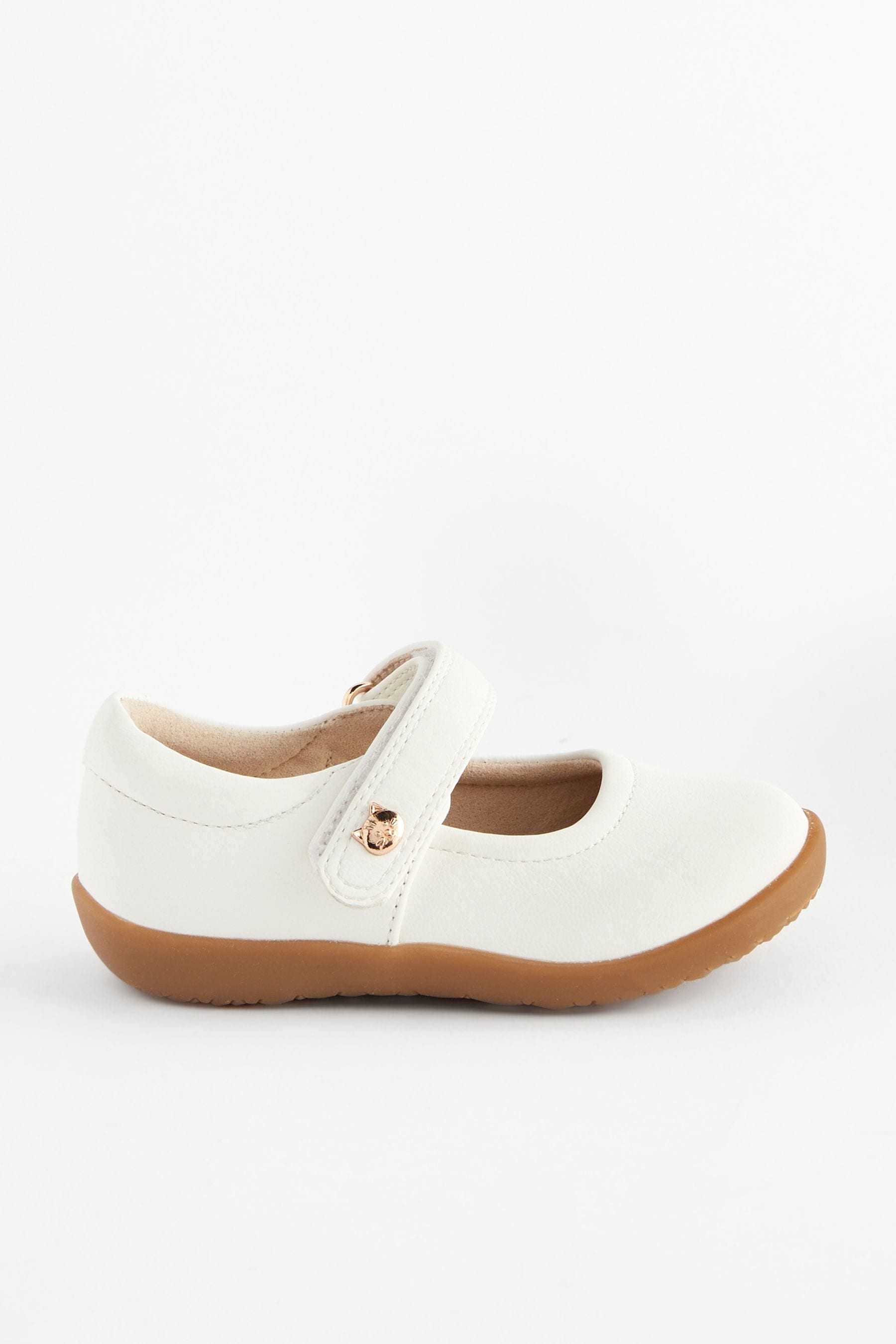 White Standard Fit (F) First Walker Mary Jane Shoes