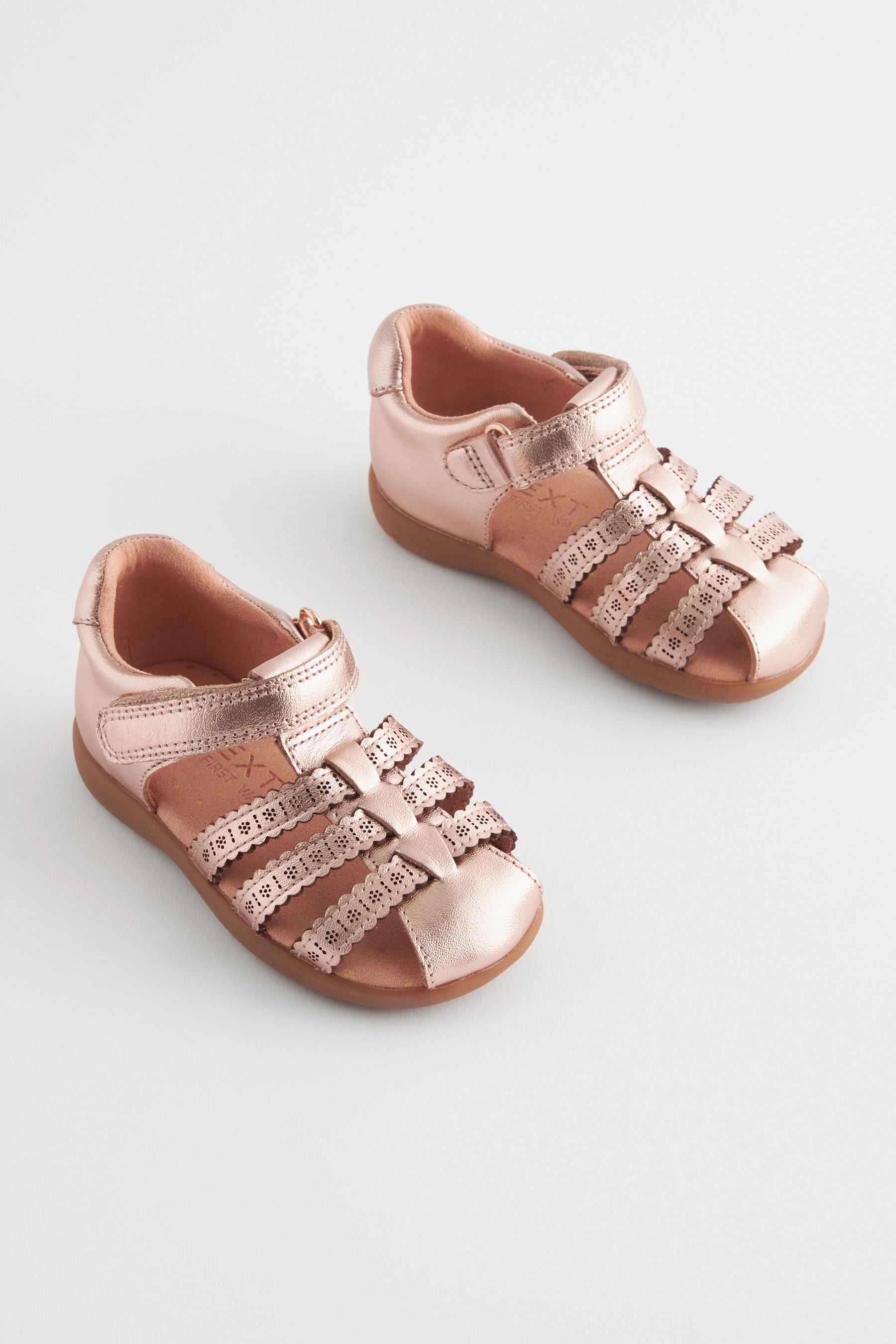 Rose Gold First Walker Fisherman Sandals