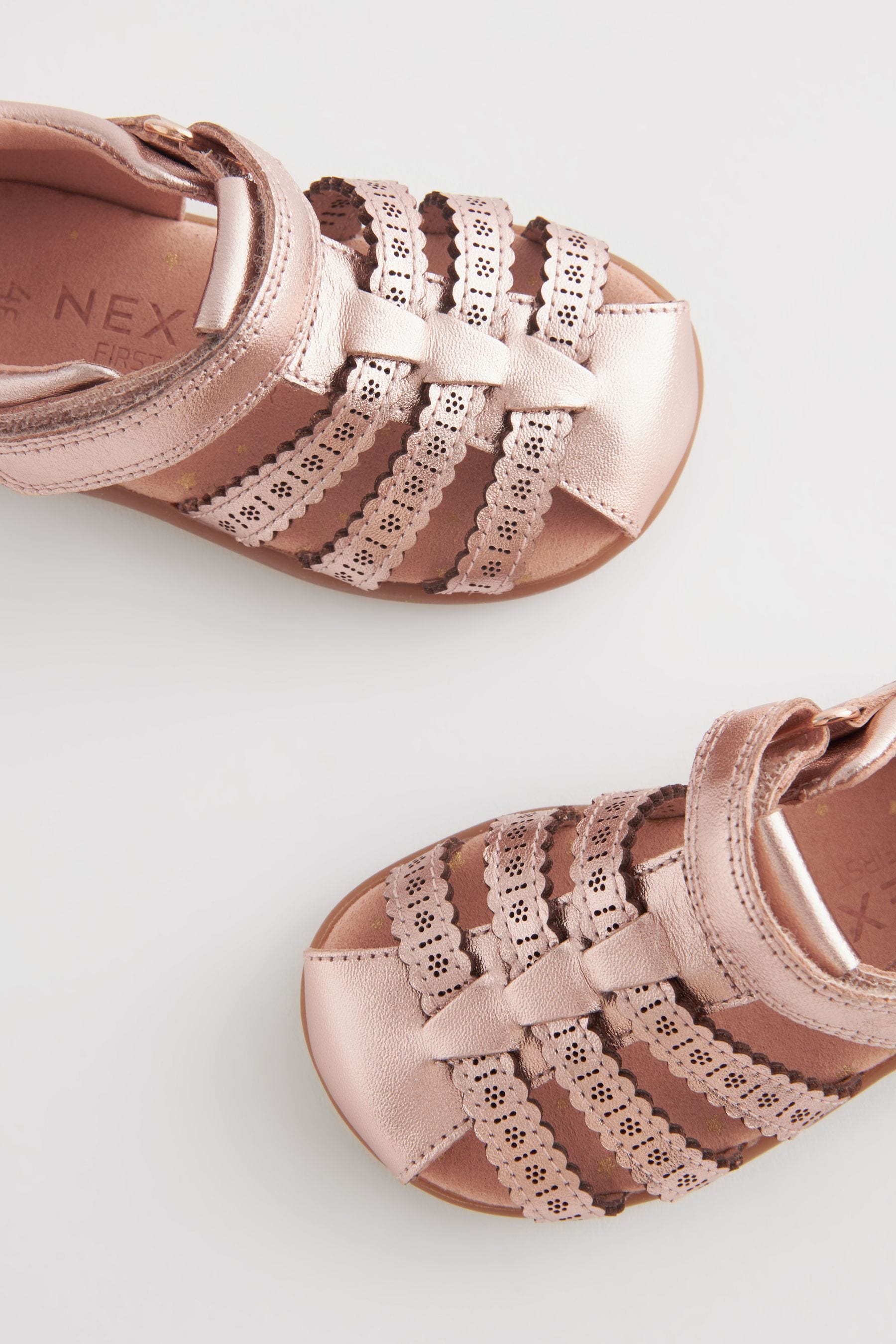 Rose Gold First Walker Fisherman Sandals