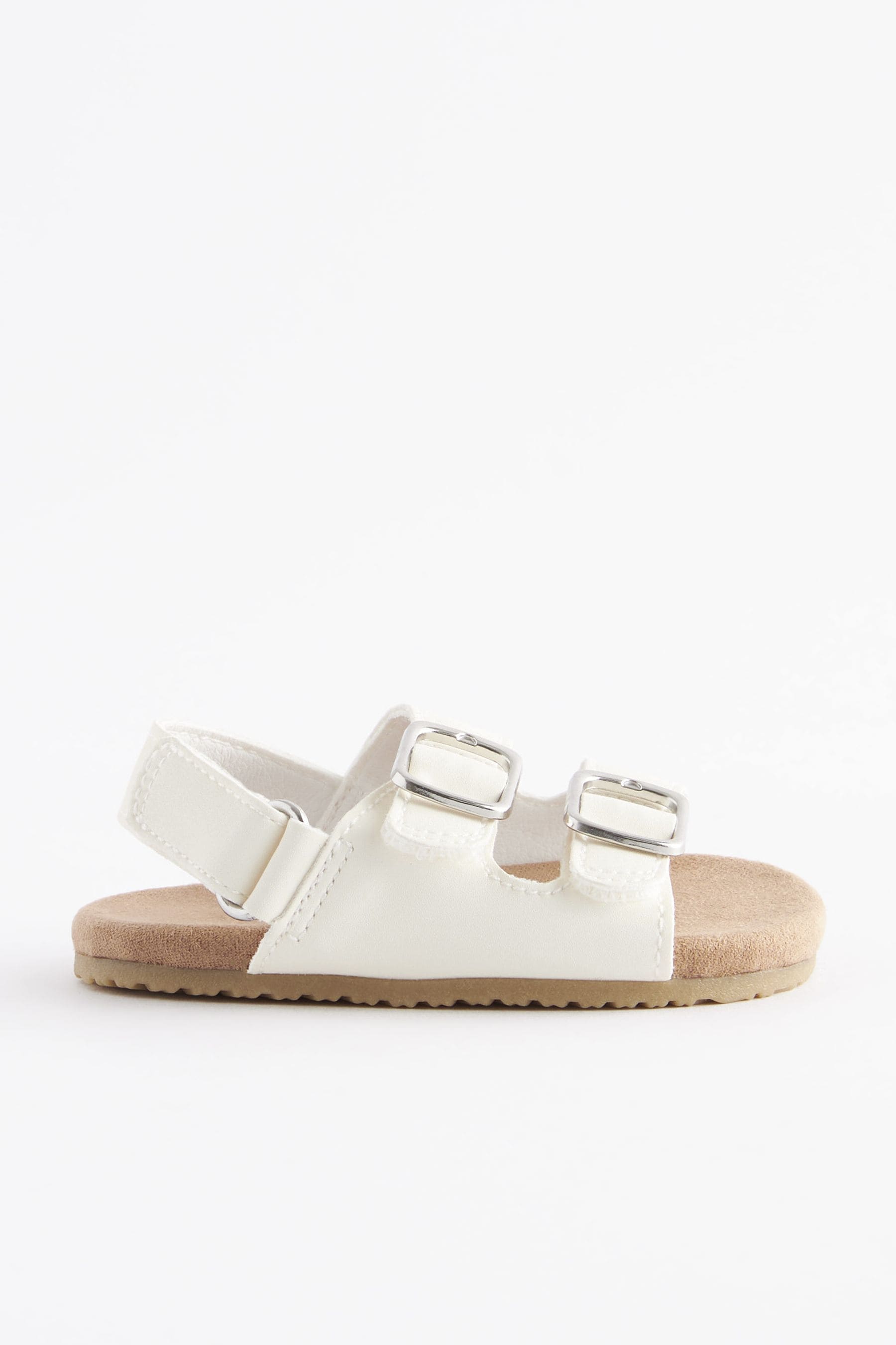 White Corkbed Baby Sandals (0-24mths)