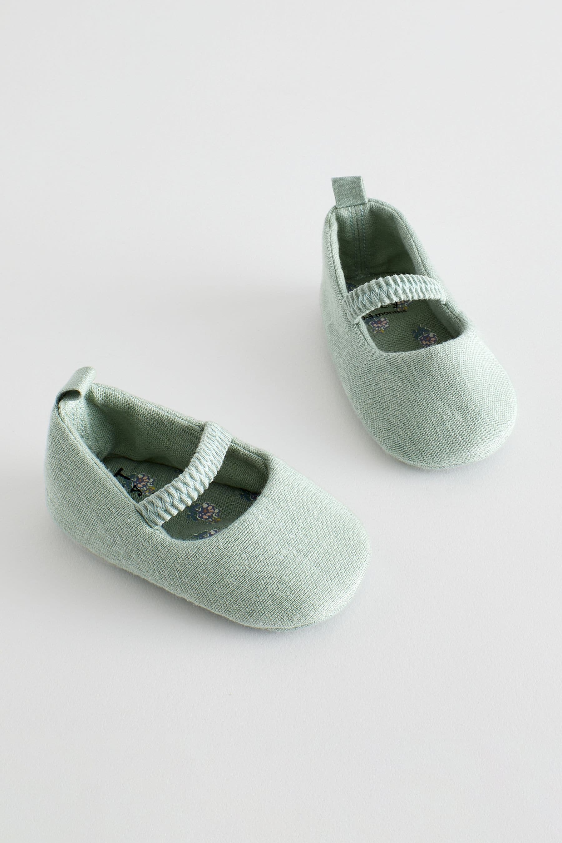 Sage Green Ballet Baby Shoes (0-24mths)