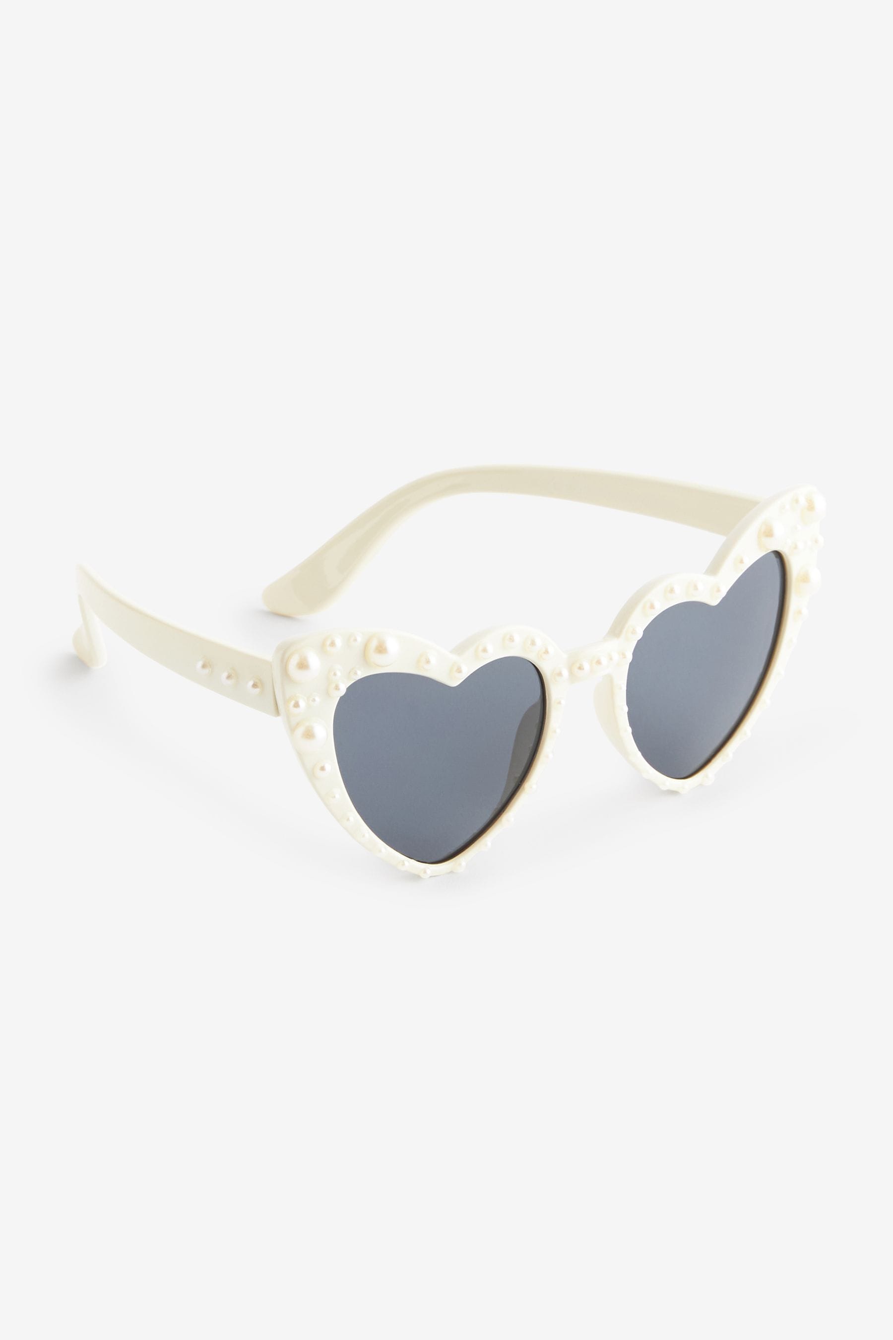 White Kids Beaded Sunglasses