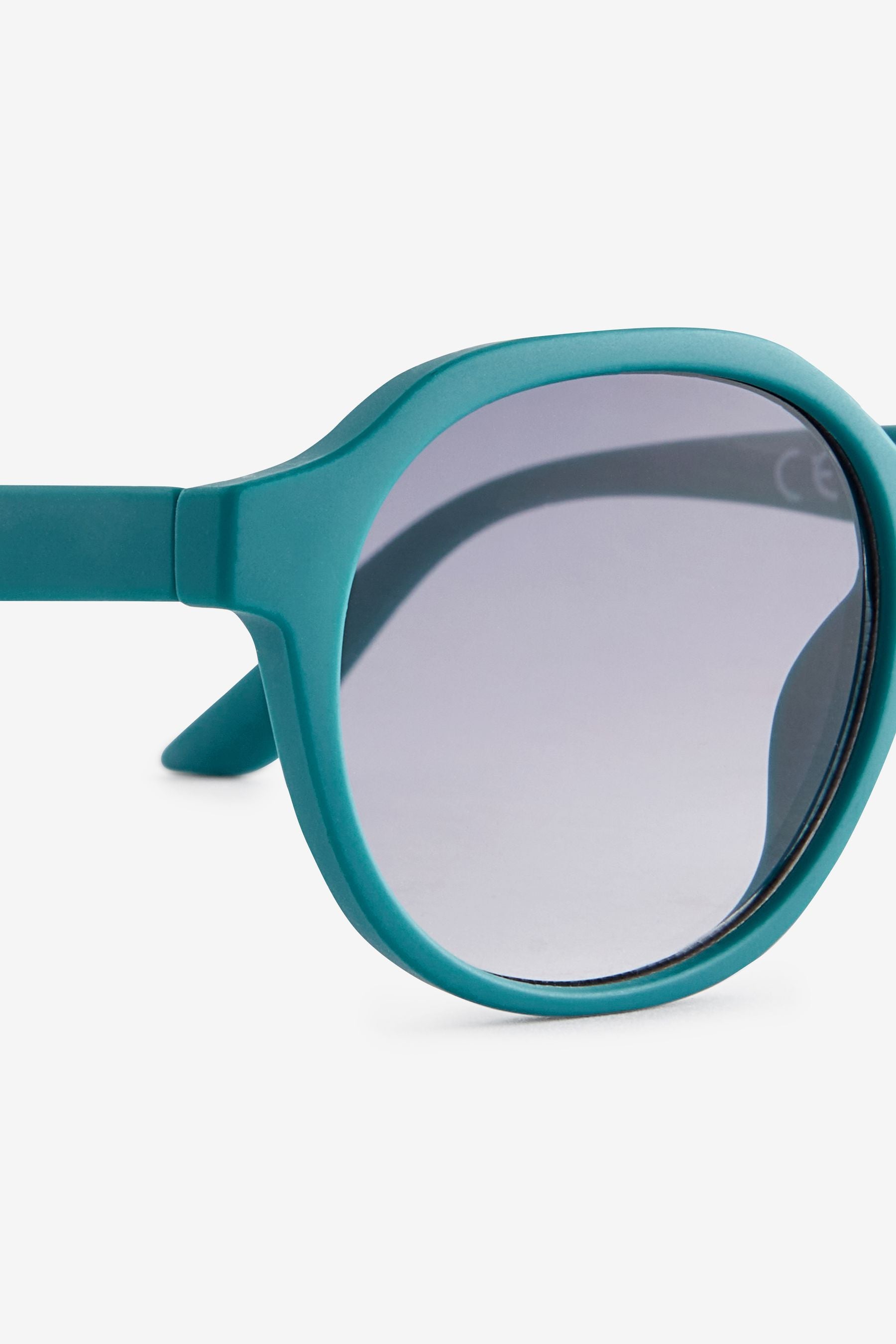 Petrol Blue Round Frame Sunglasses