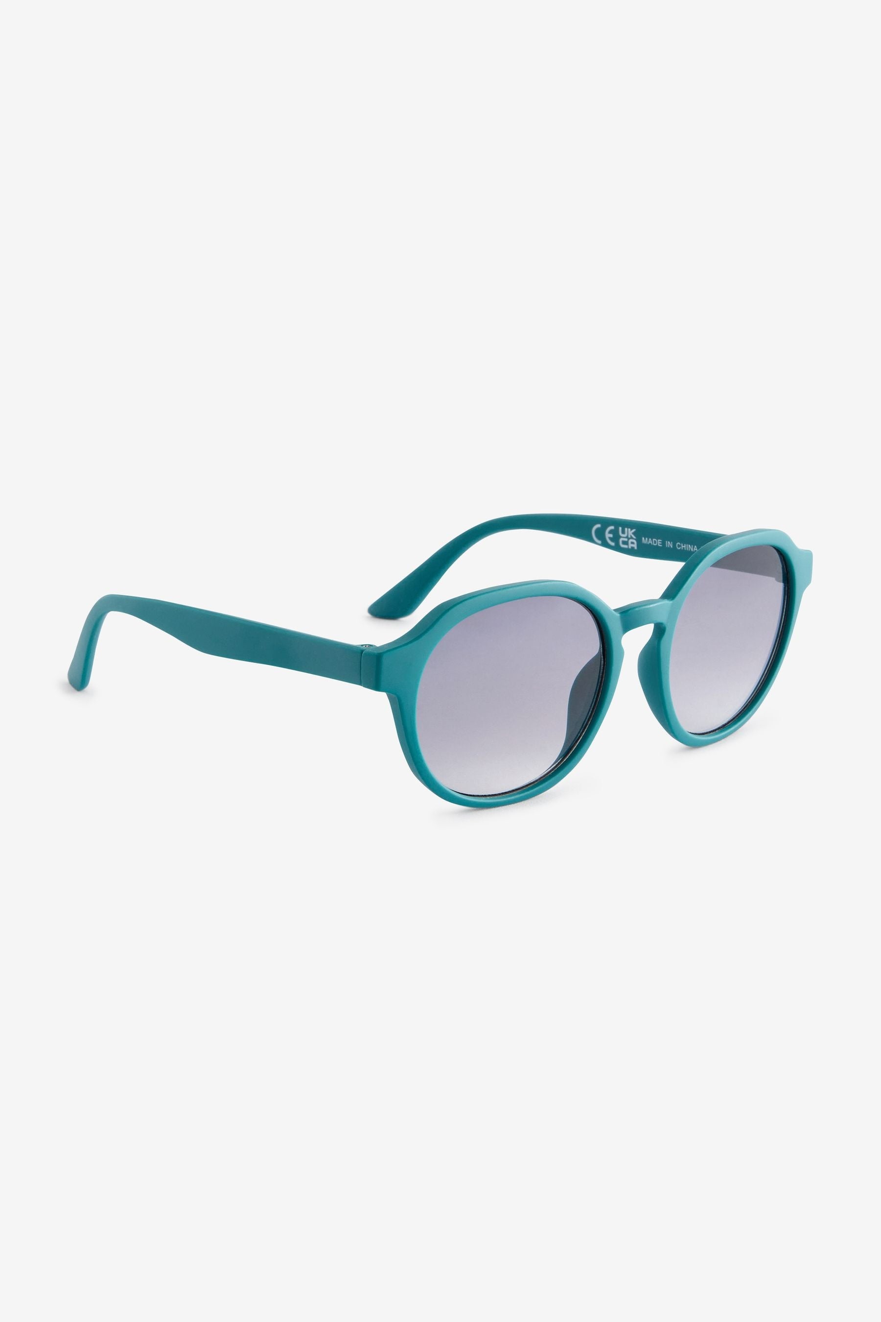 Petrol Blue Round Frame Sunglasses