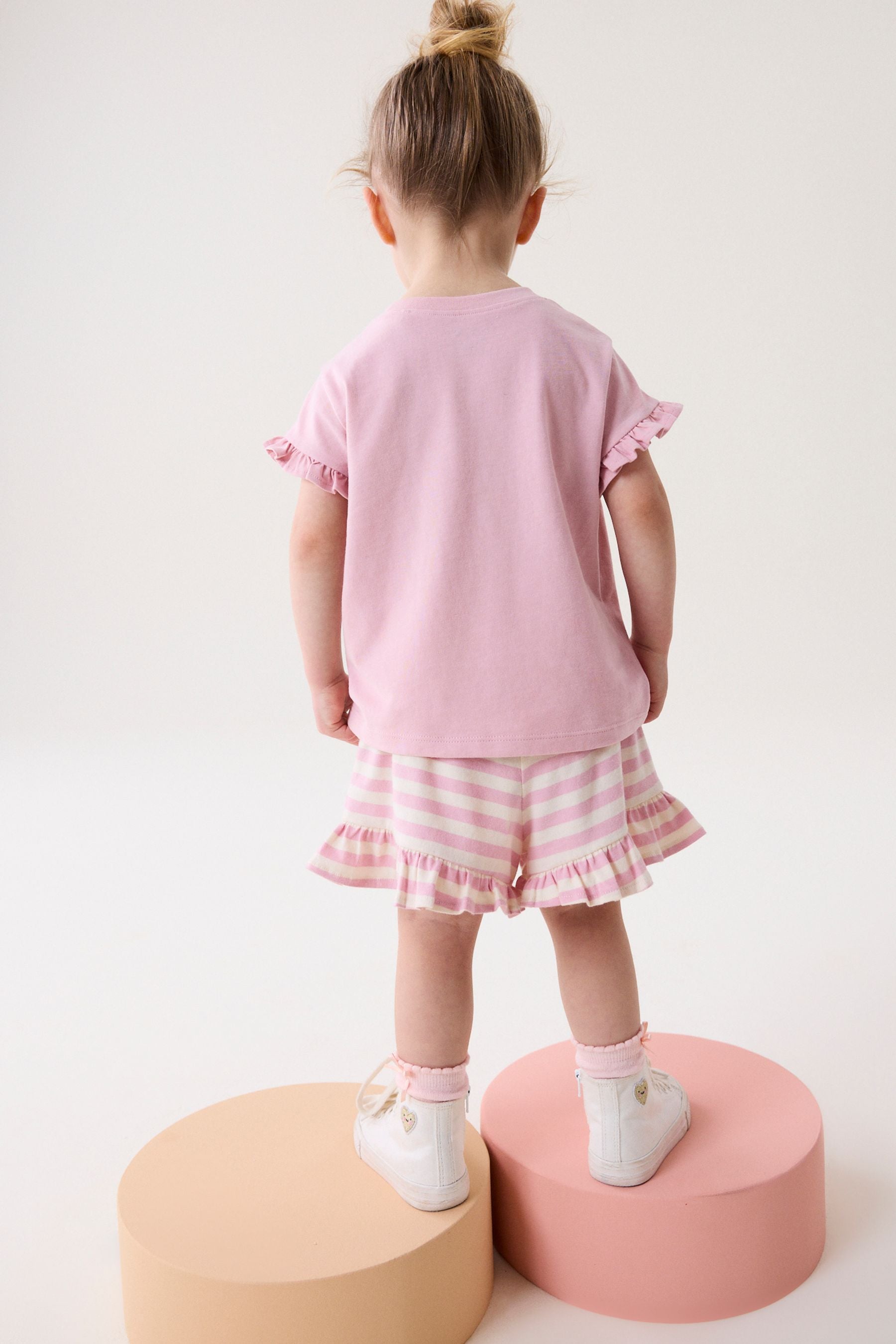 Pink Bunny Character Frill Short Set (3mths-7yrs)