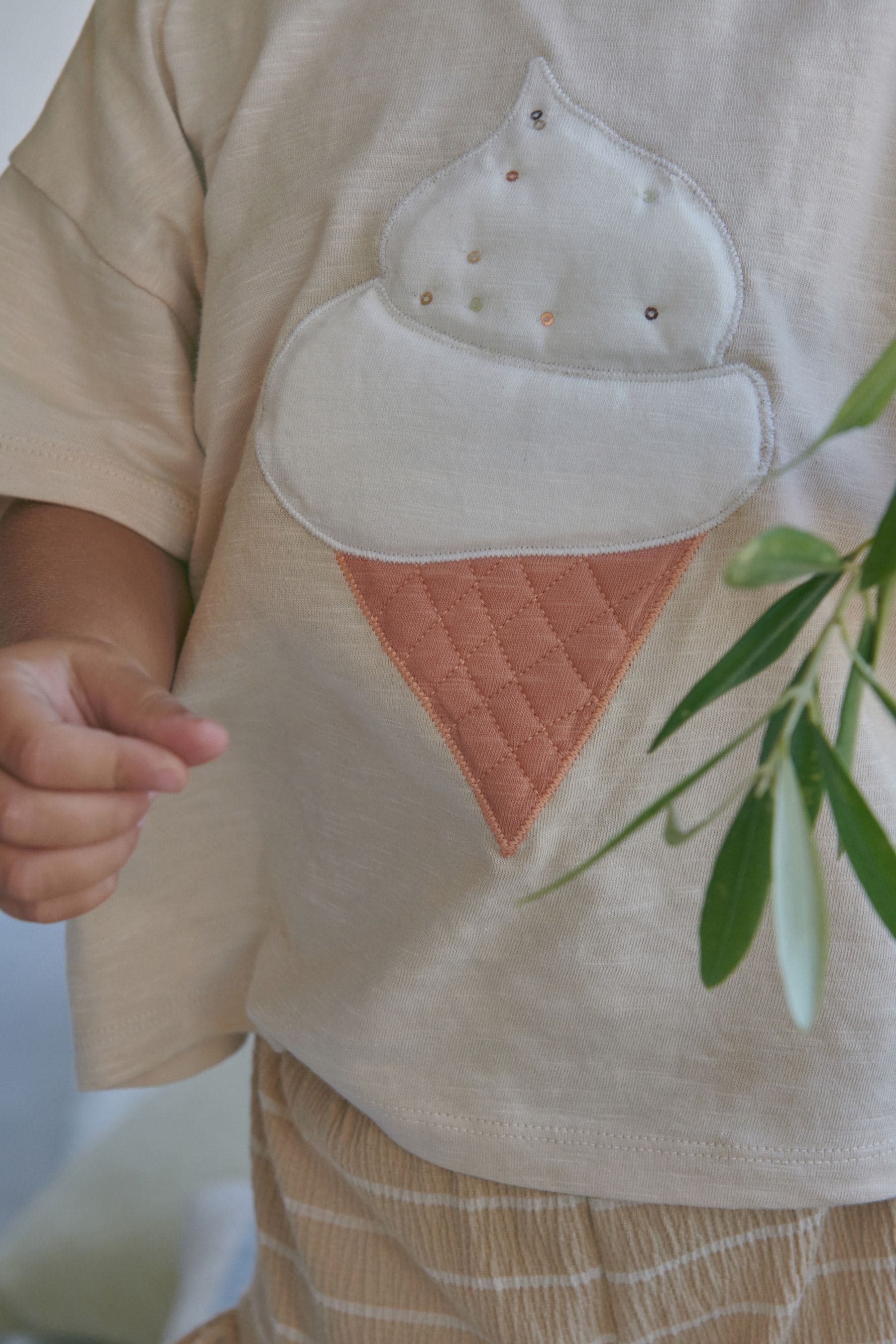 Pale Pink Ice Cream Frill Short Set (3mths-7yrs)