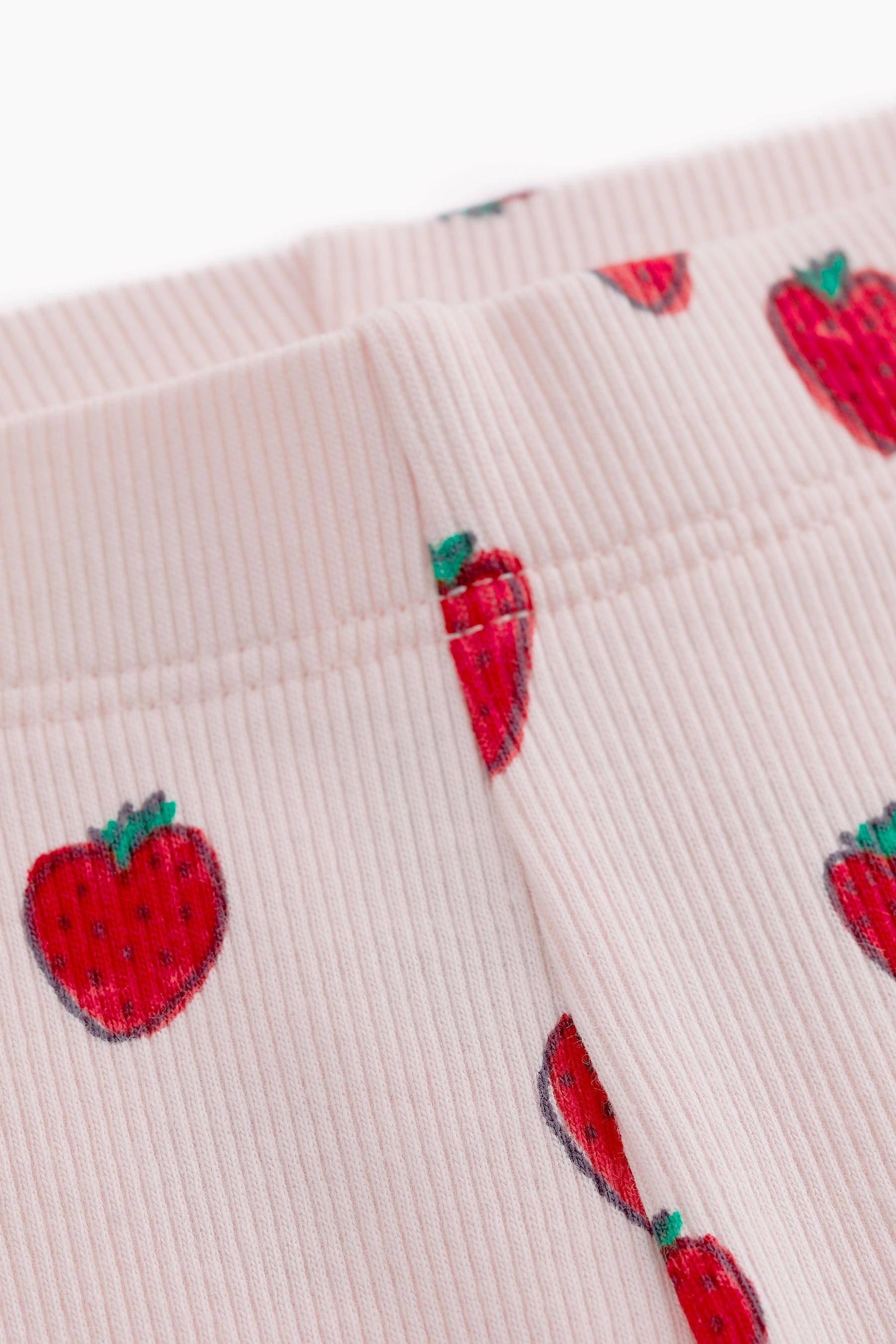 Pink Strawberry Rib Leggings (3mths-7yrs)