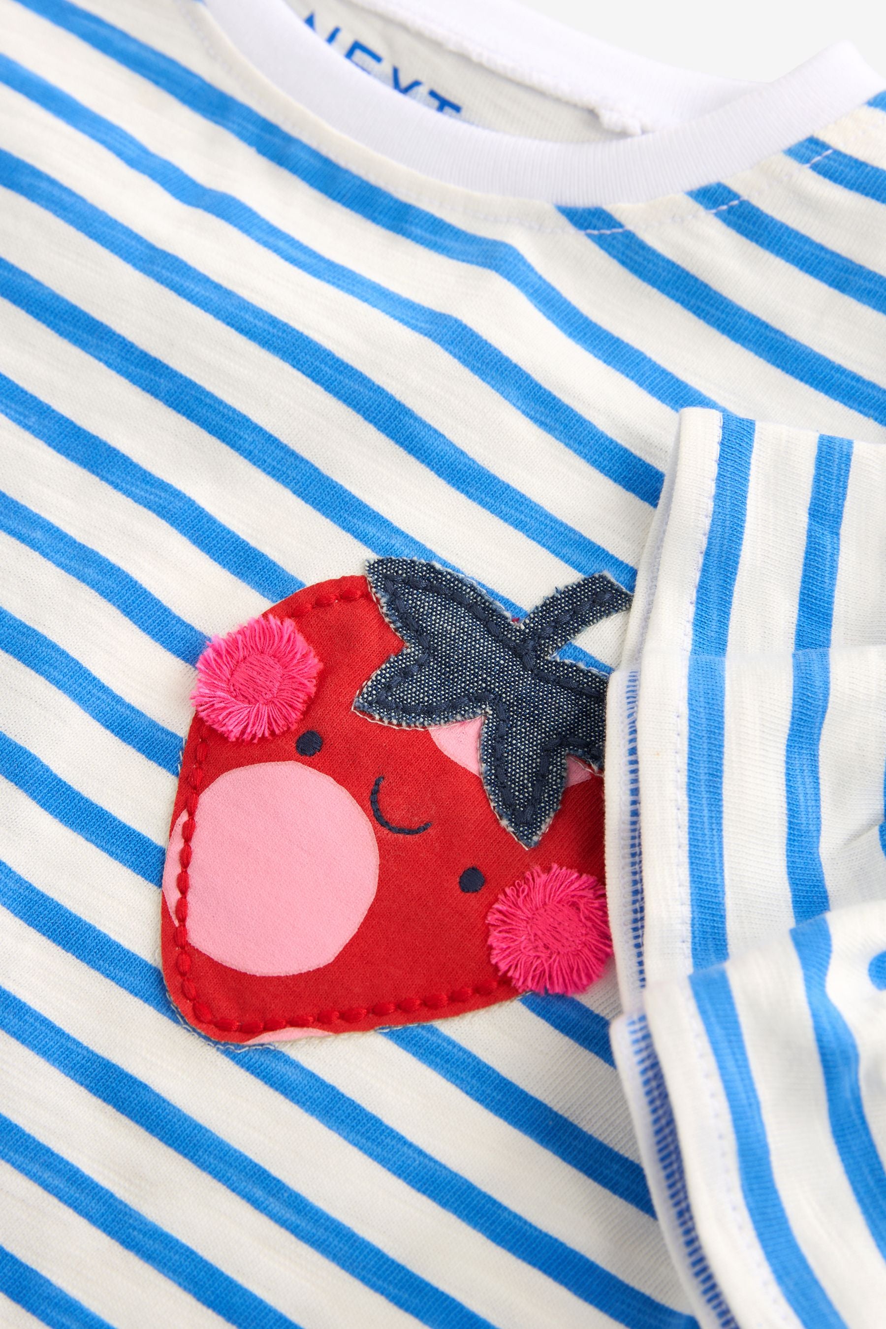 Blue Stripe Strawberry Short Sleeve T-Shirt (3mths-7yrs)