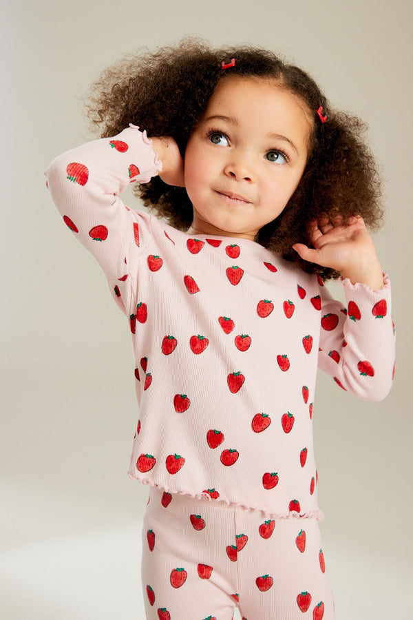 Pink Cotton Rich Long Sleeve Rib T-Shirt (3mths-7yrs)