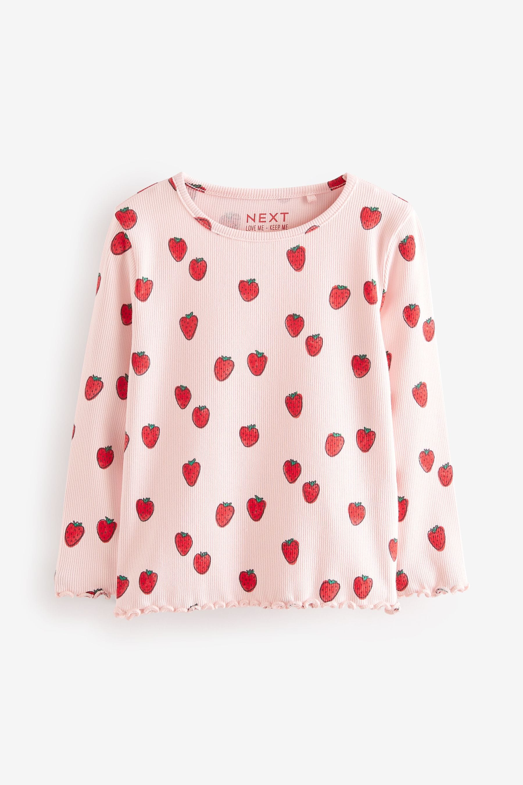 Pink Cotton Rich Long Sleeve Rib T-Shirt (3mths-7yrs)