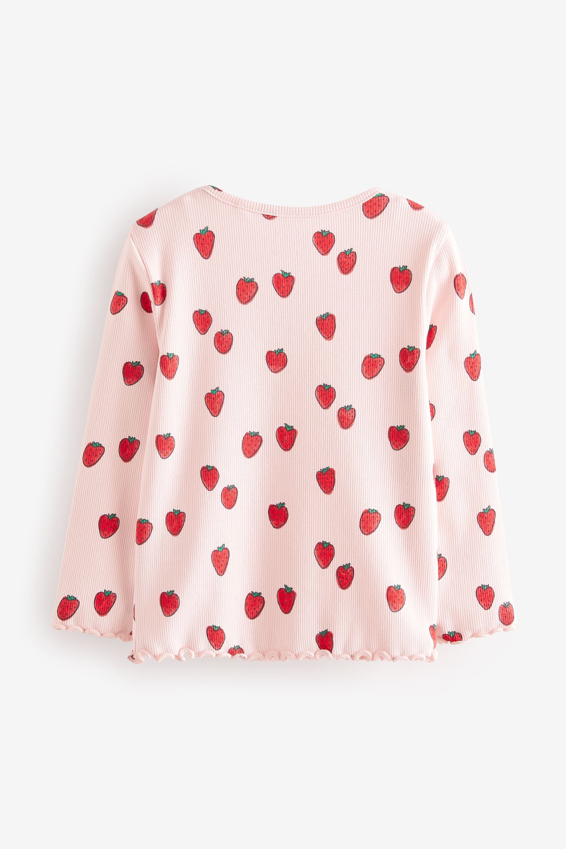 Pink Cotton Rich Long Sleeve Rib T-Shirt (3mths-7yrs)