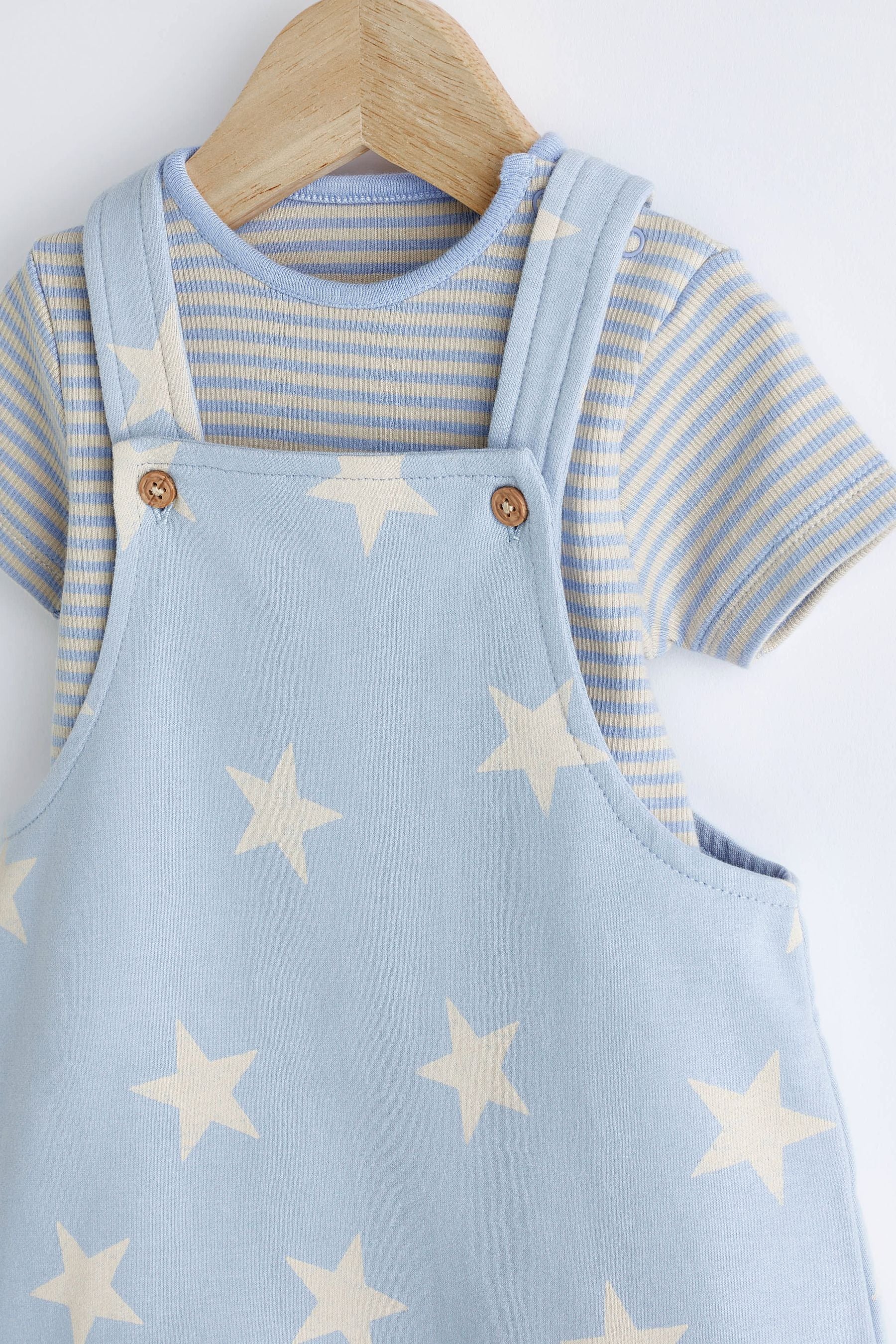 Blue Star Baby Jersey Dungarees and Bodysuit Set (0mths-2yrs)