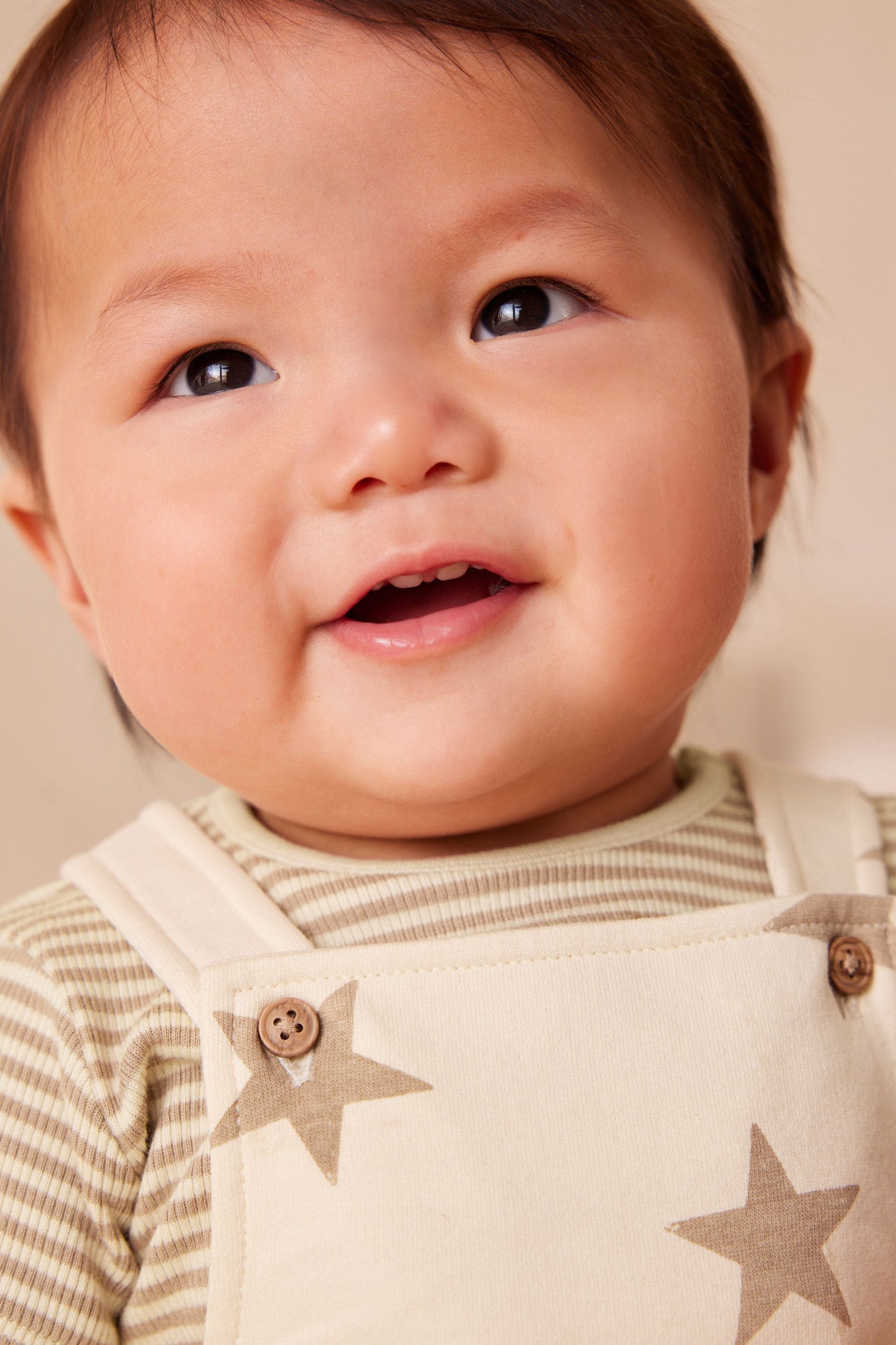 Neutral Star Baby Jersey Dungarees and Bodysuit Set (0mths-2yrs)