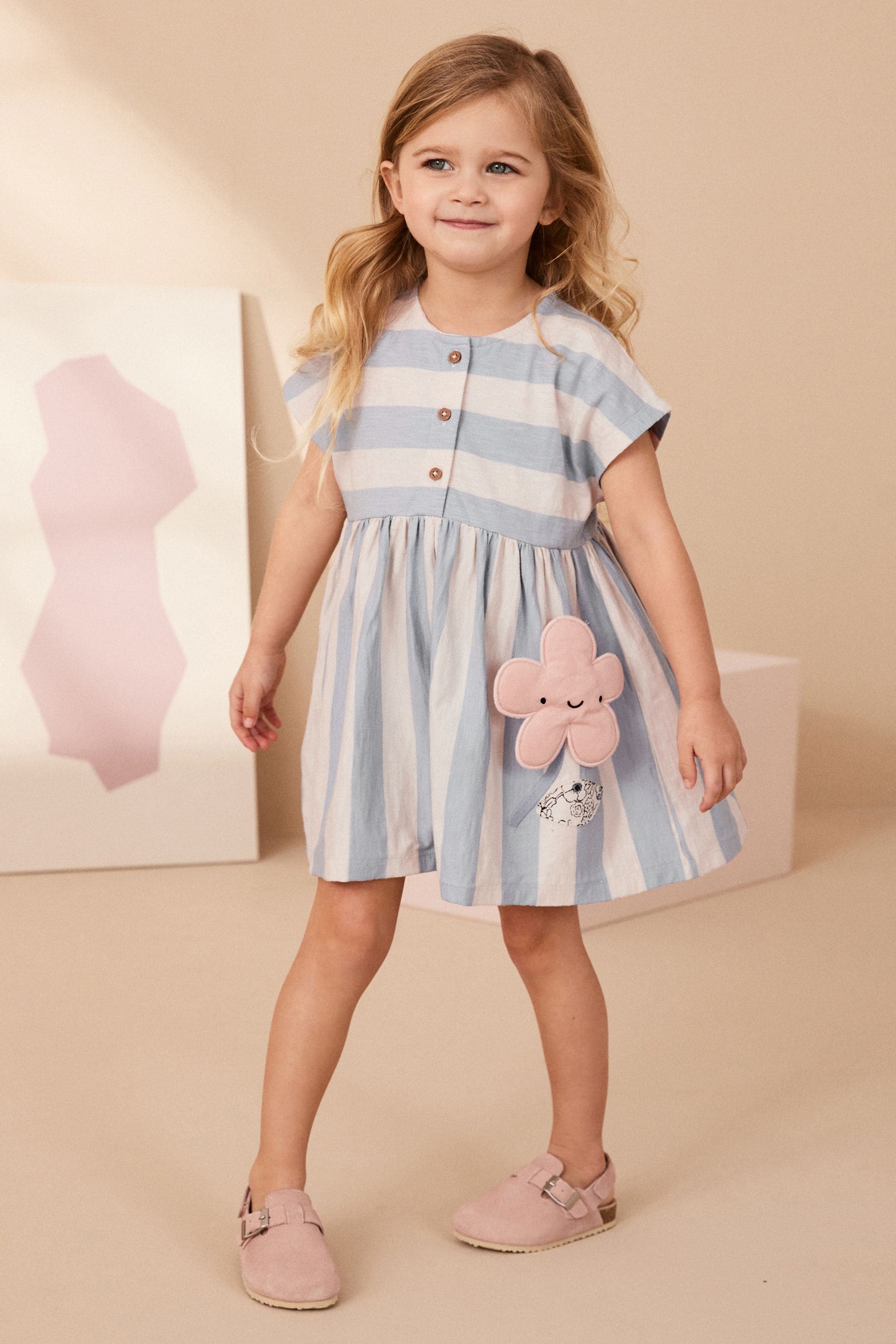 Blue Short Sleeve Jersey Dress (3mths-7yrs)